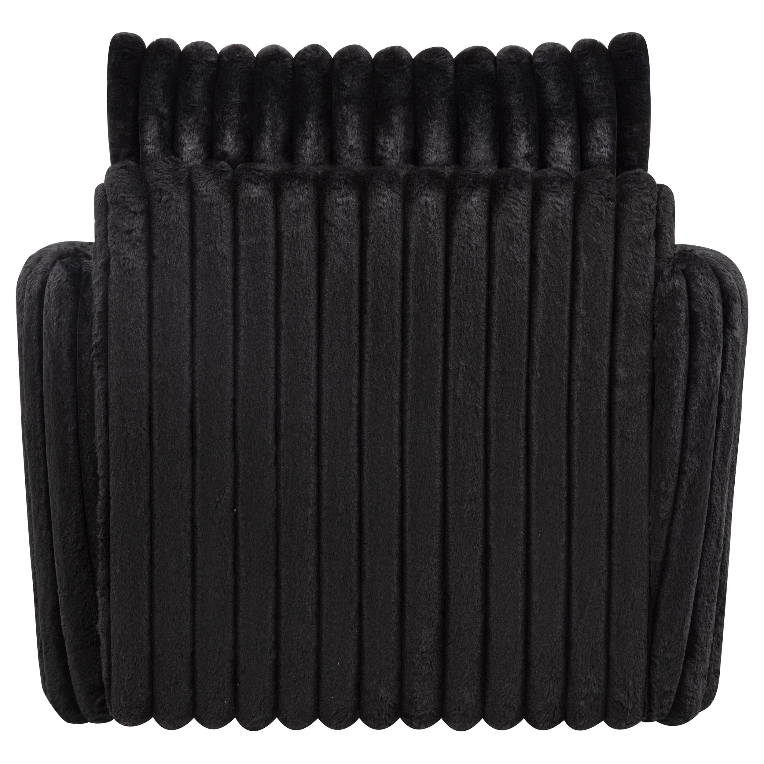 Sarco Corduroy Upholstered Swivel Accent Arm Chair Black - 902542