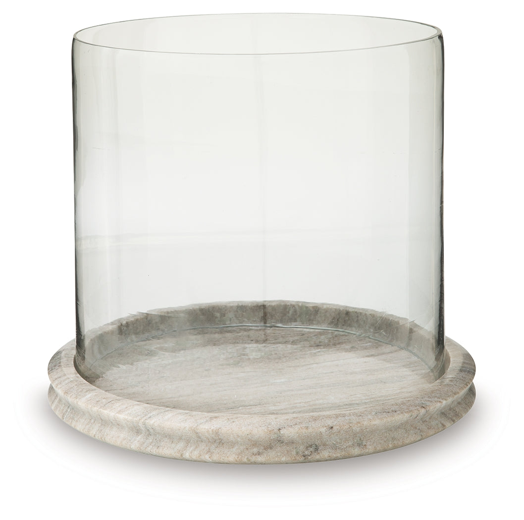 Saskia Clear/Beige Candle Holder - A2000847