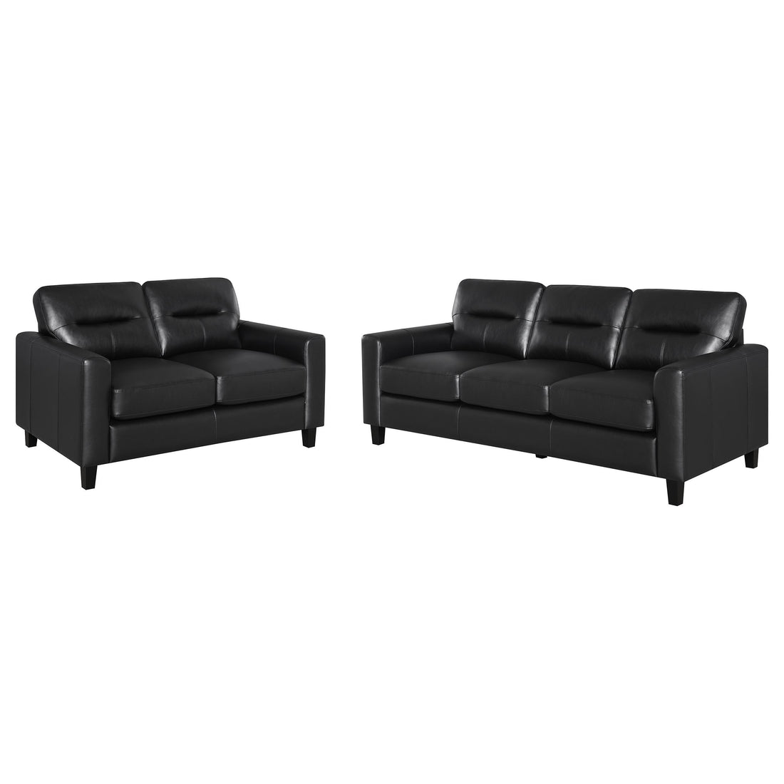 Scotland 2-piece Faux Leather Upholstered Sofa Set Black - 504664-S2