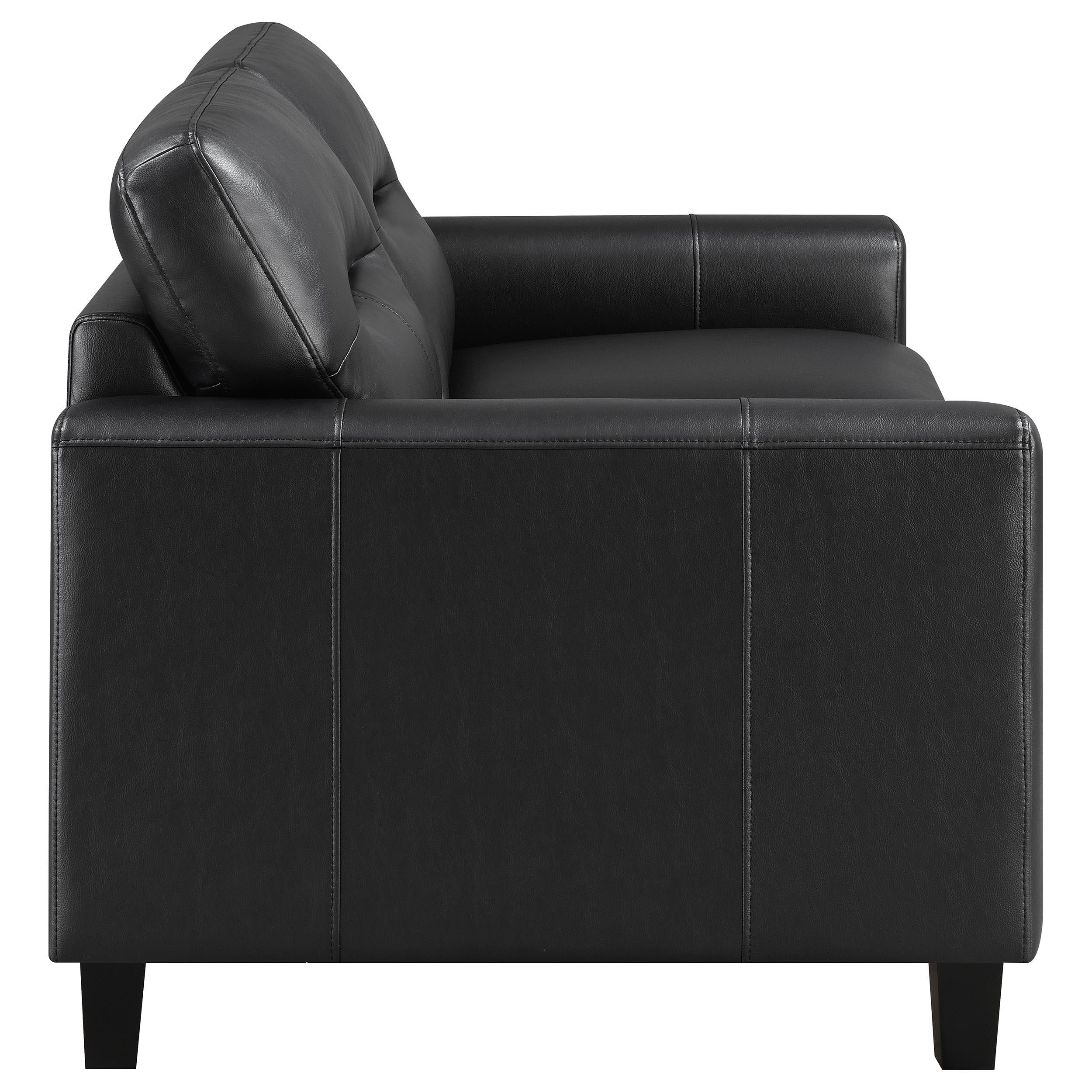 Scotland 2-piece Faux Leather Upholstered Sofa Set Black - 504664-S2