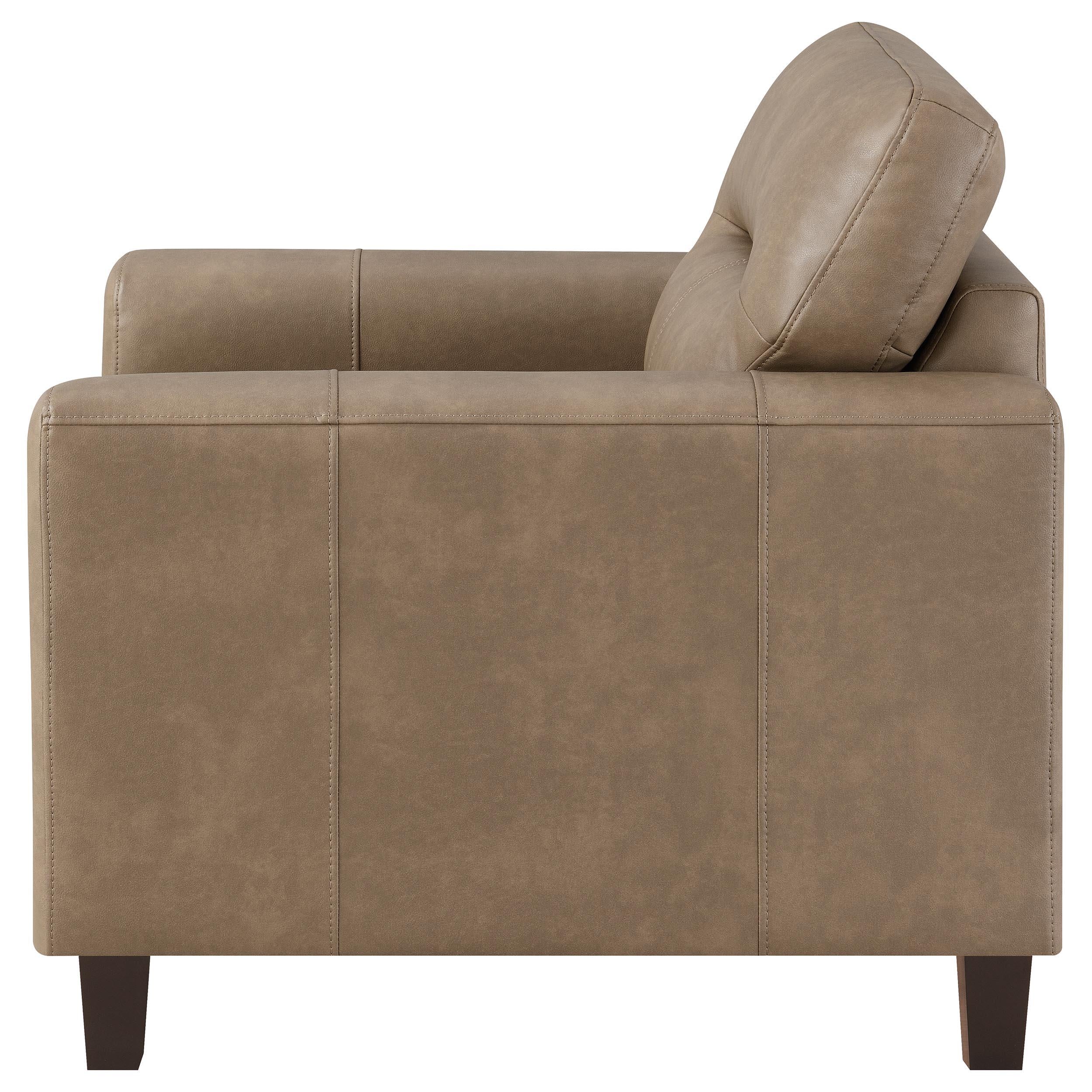 Scotland 2-piece Faux Leather Upholstered Sofa Set Brown - 504669
