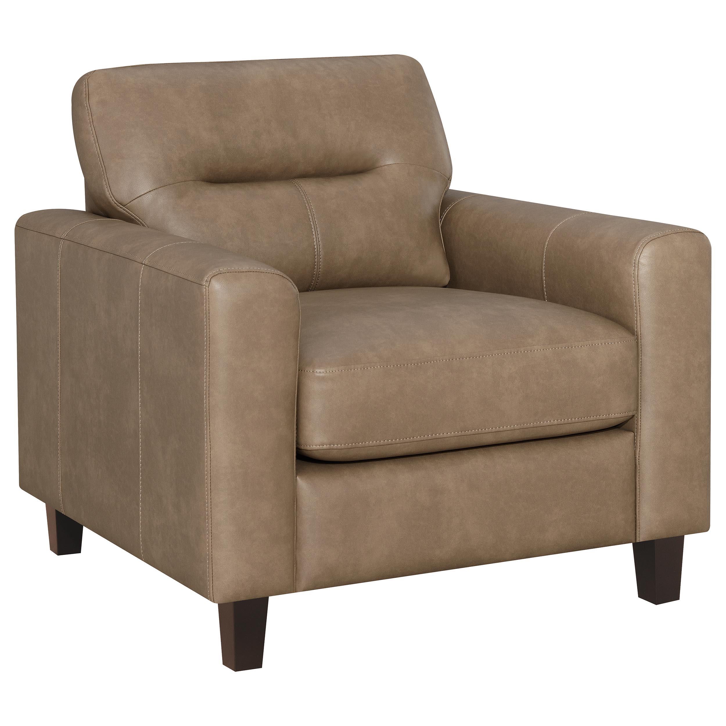 Scotland 3-piece Faux Leather Upholstered Sofa Set Brown - 504667-S3