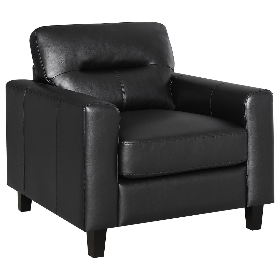 Scotland Faux Leather Upholstered Track Arm Chair Black - 504666