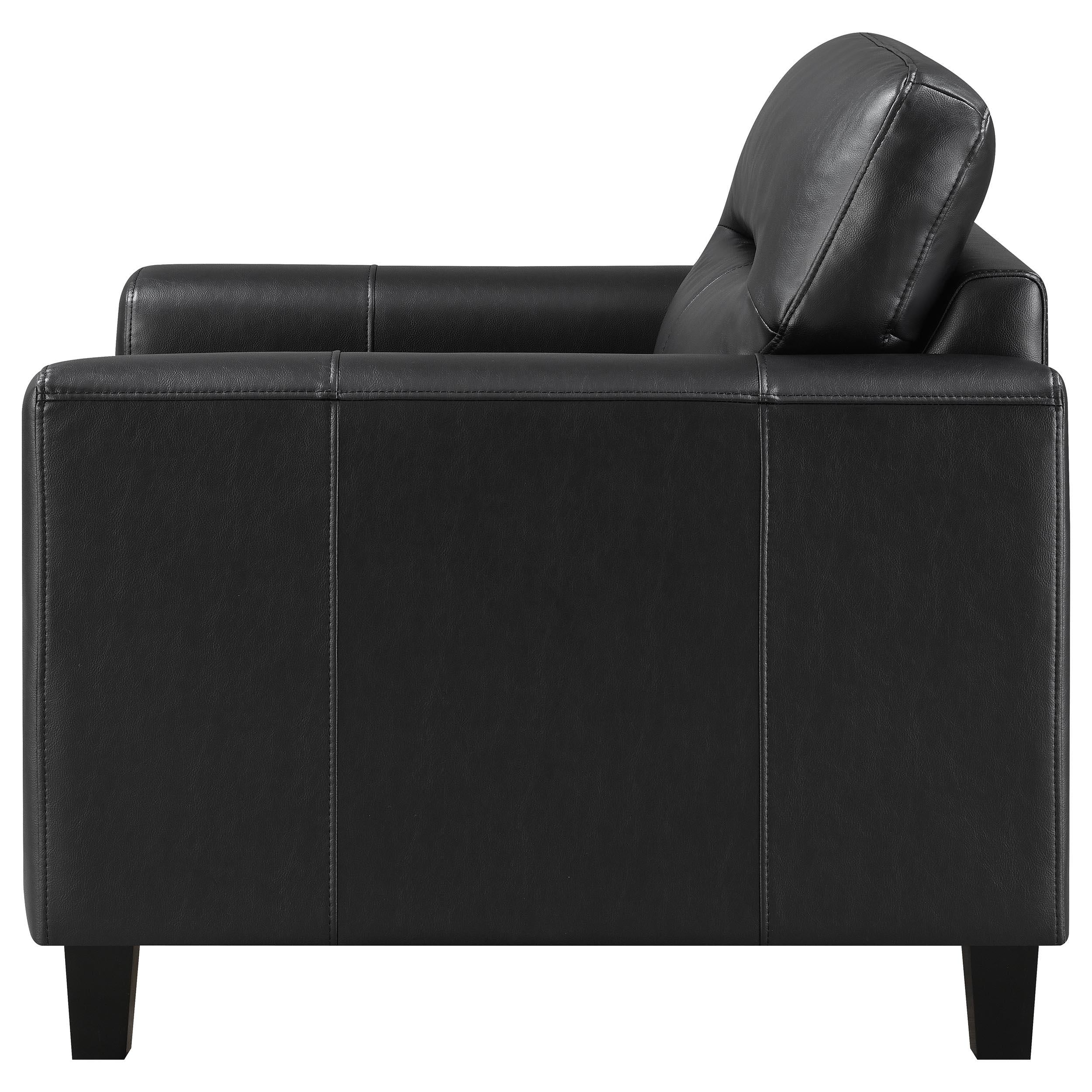 Scotland Faux Leather Upholstered Track Arm Chair Black - 504666