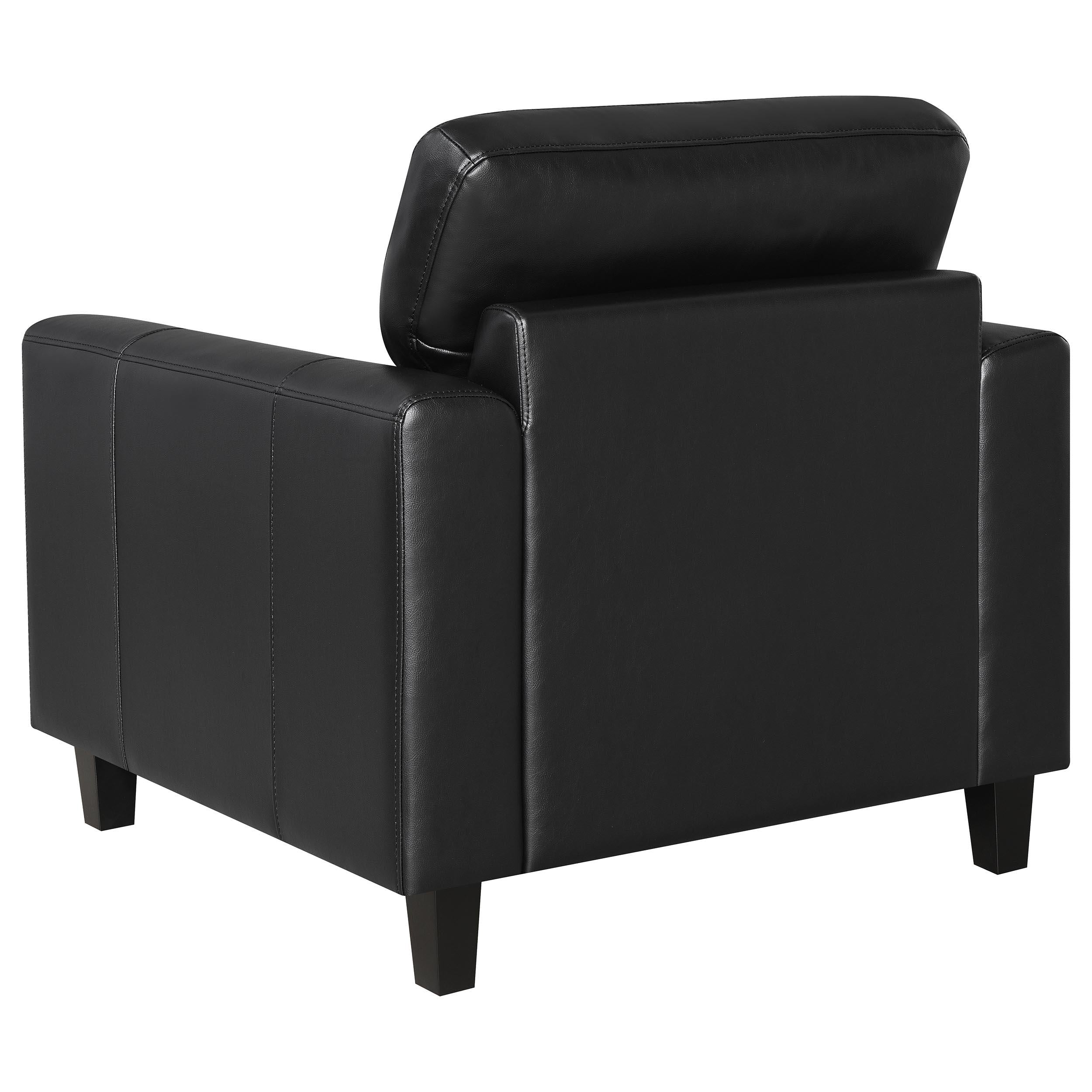 Scotland Faux Leather Upholstered Track Arm Chair Black - 504666