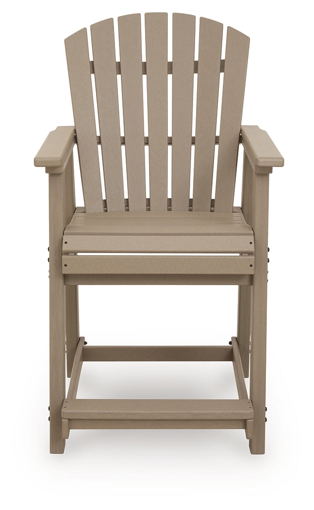 Seacliff Beach Medium Brown Outdoor Counter Height Bar Stool (Set of 2) - PCP228-124