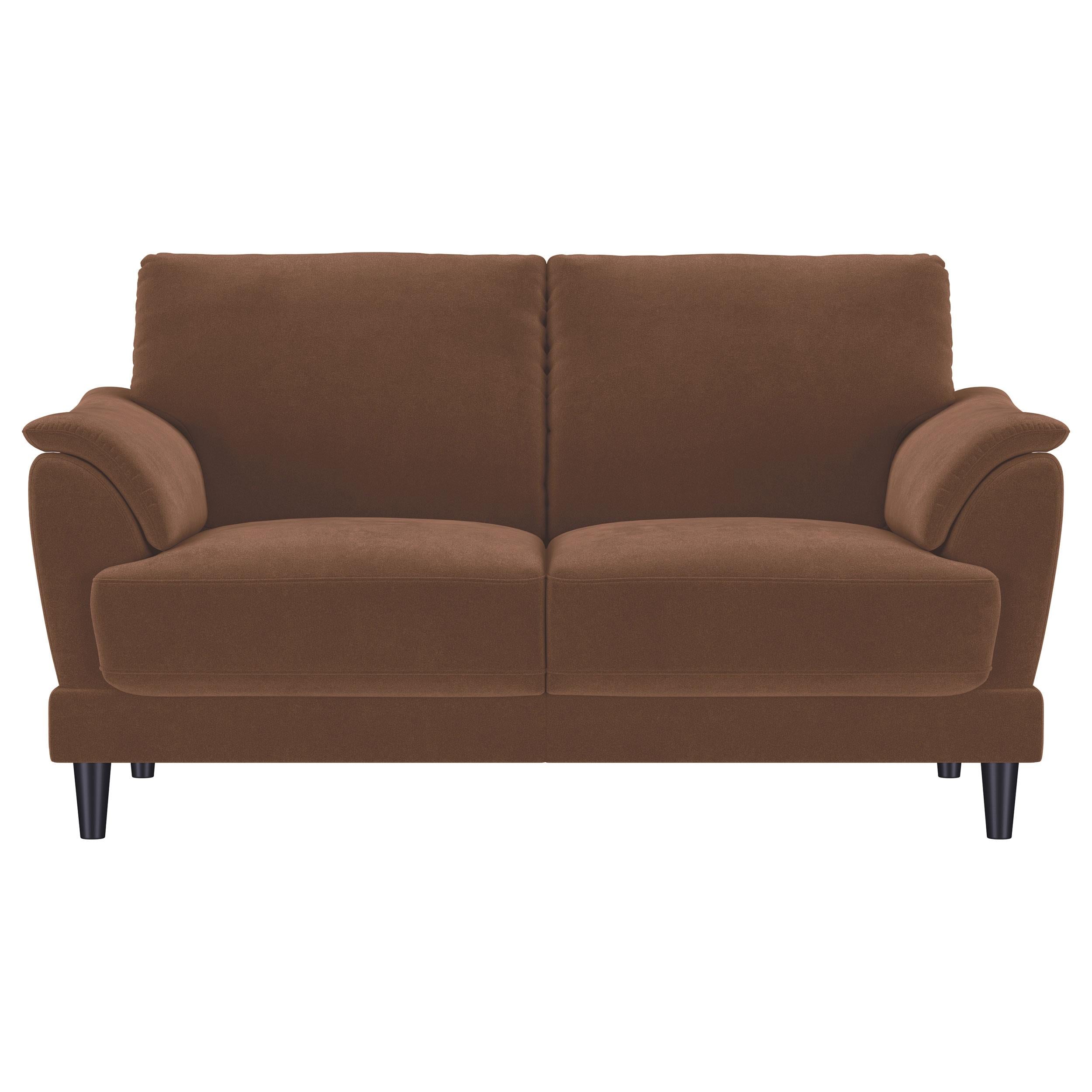 Selma 2-piece Velvet Upholstered Crescent Arm Sofa Set Rust - 552101-S2