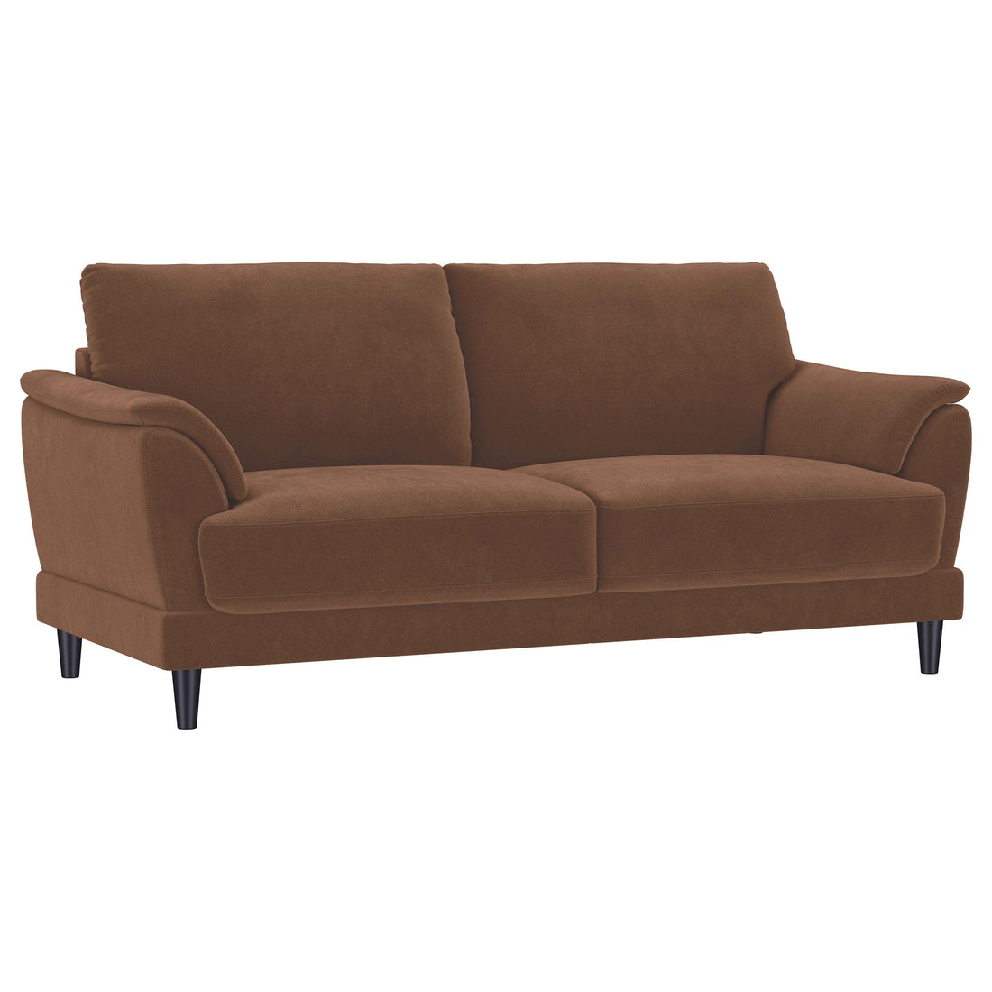 Selma Velvet Upholstered Crescent Arm Sofa Rust - 552101