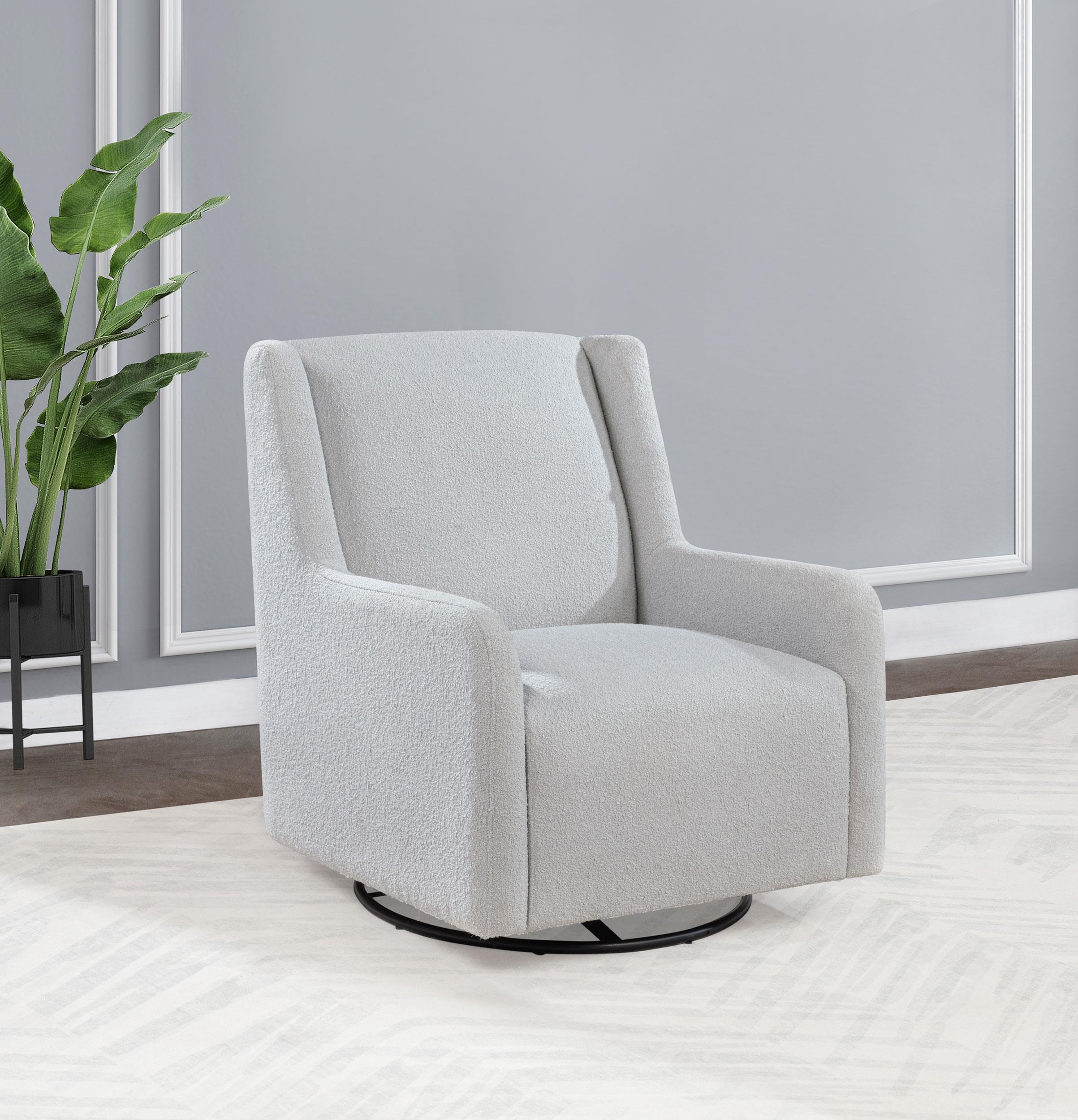 Serra Boucle Upholstered Swivel Glider Recliner Dove Grey - 902454