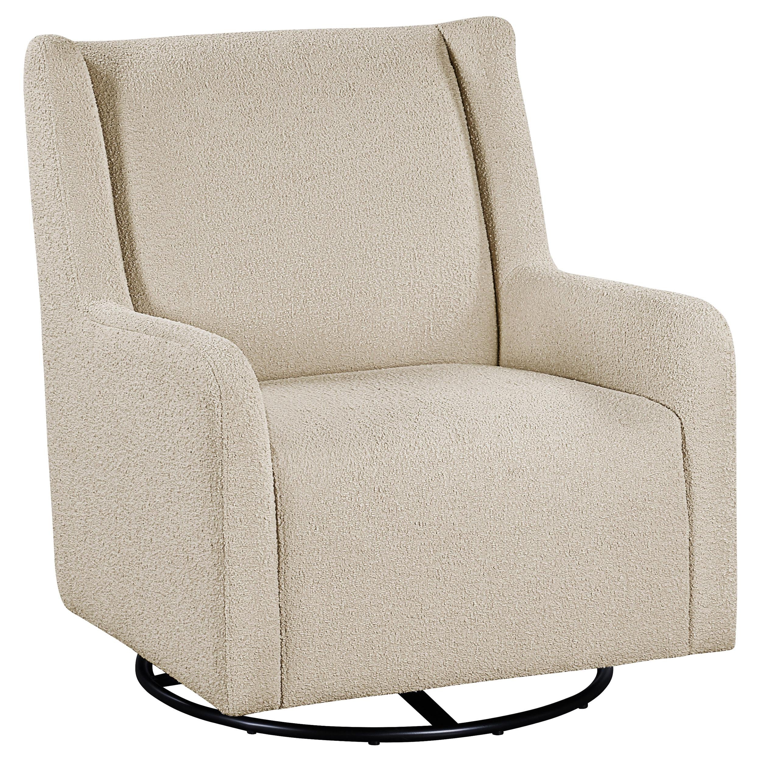 Serra Boucle Upholstered Swivel Glider Recliner Sandy Beige - 902453
