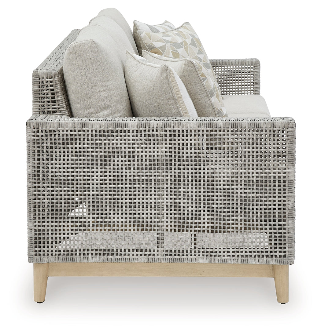 Seton Creek Outdoor Sofa and Loveseat in Gray from Ashley - Luna Furniture