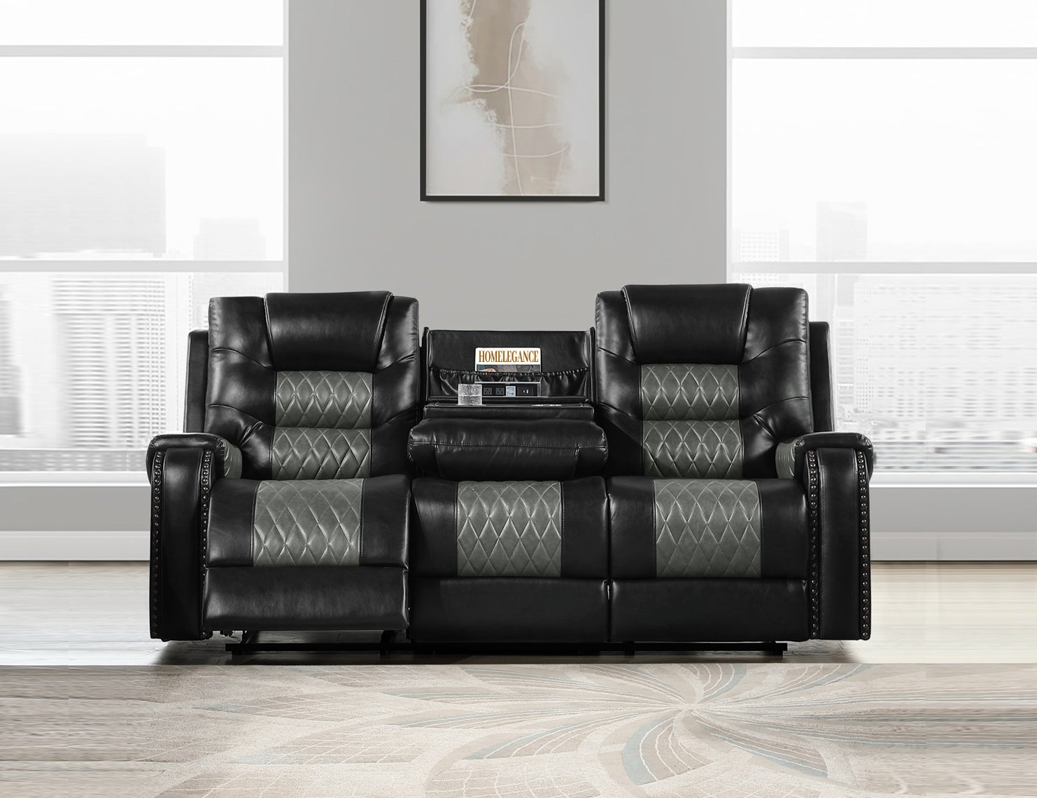 SH8890BLK*3 3PC: CHAIR, SOFA & LOVESEAT - SH8890BLK*3