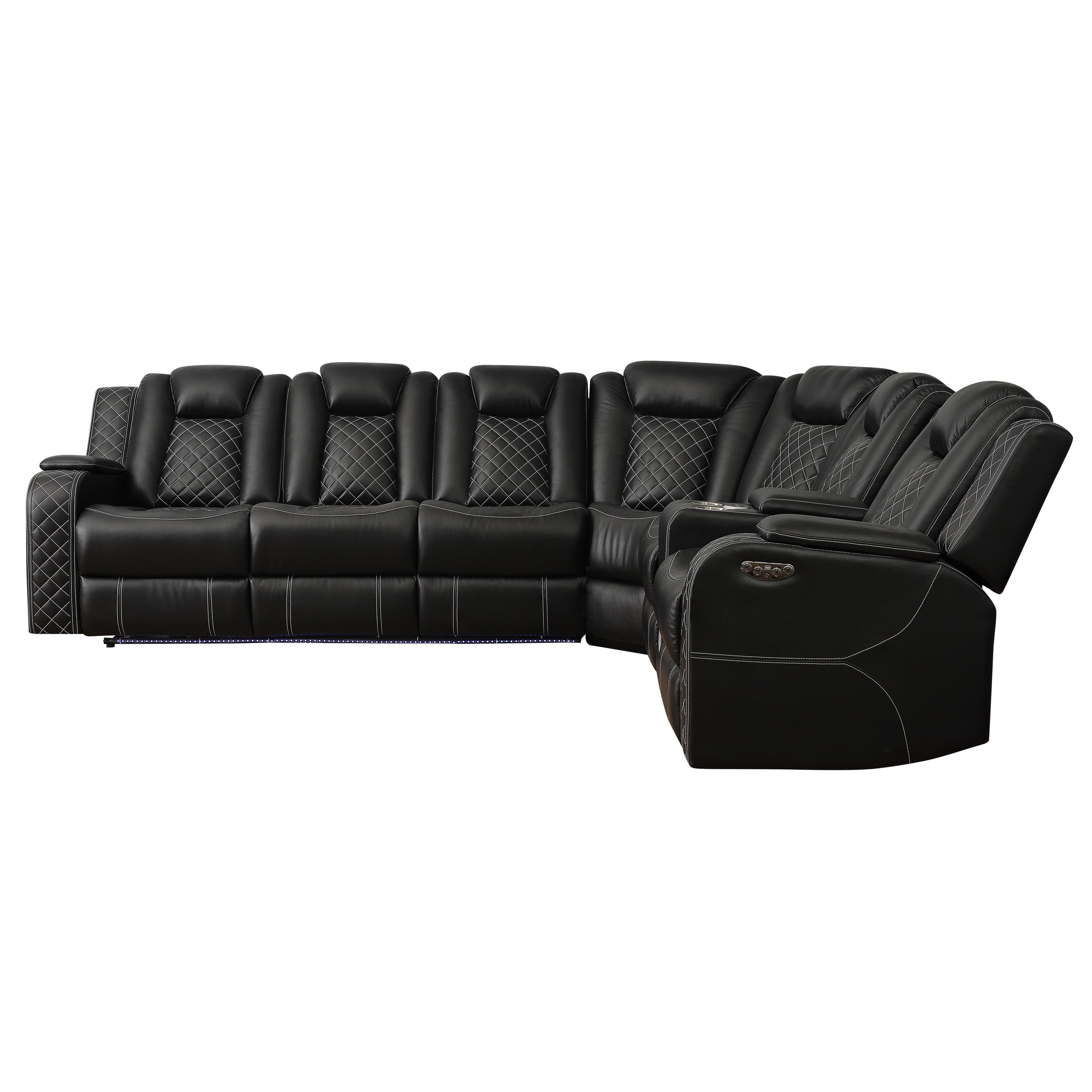 SH8895BLK*SC (3)3-PIECE RECLINING SECTIONAL - SH8895BLK*SC - Bien Home Furniture & Electronics