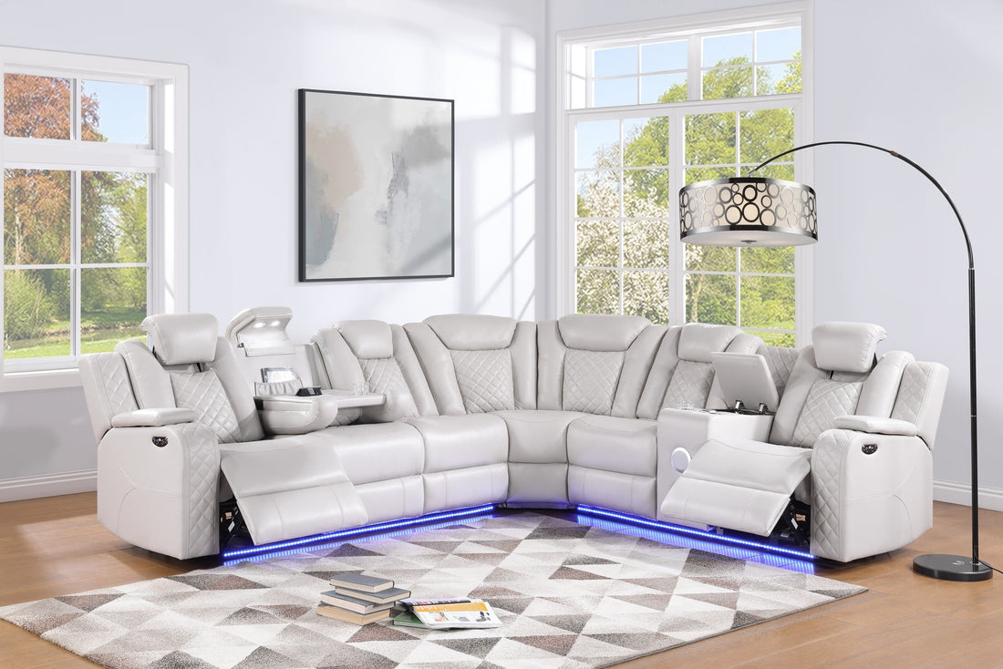 SH8895GRW*SC (3)3-PIECE RECLINING SECTIONAL - SH8895GRW*SC - Bien Home Furniture & Electronics