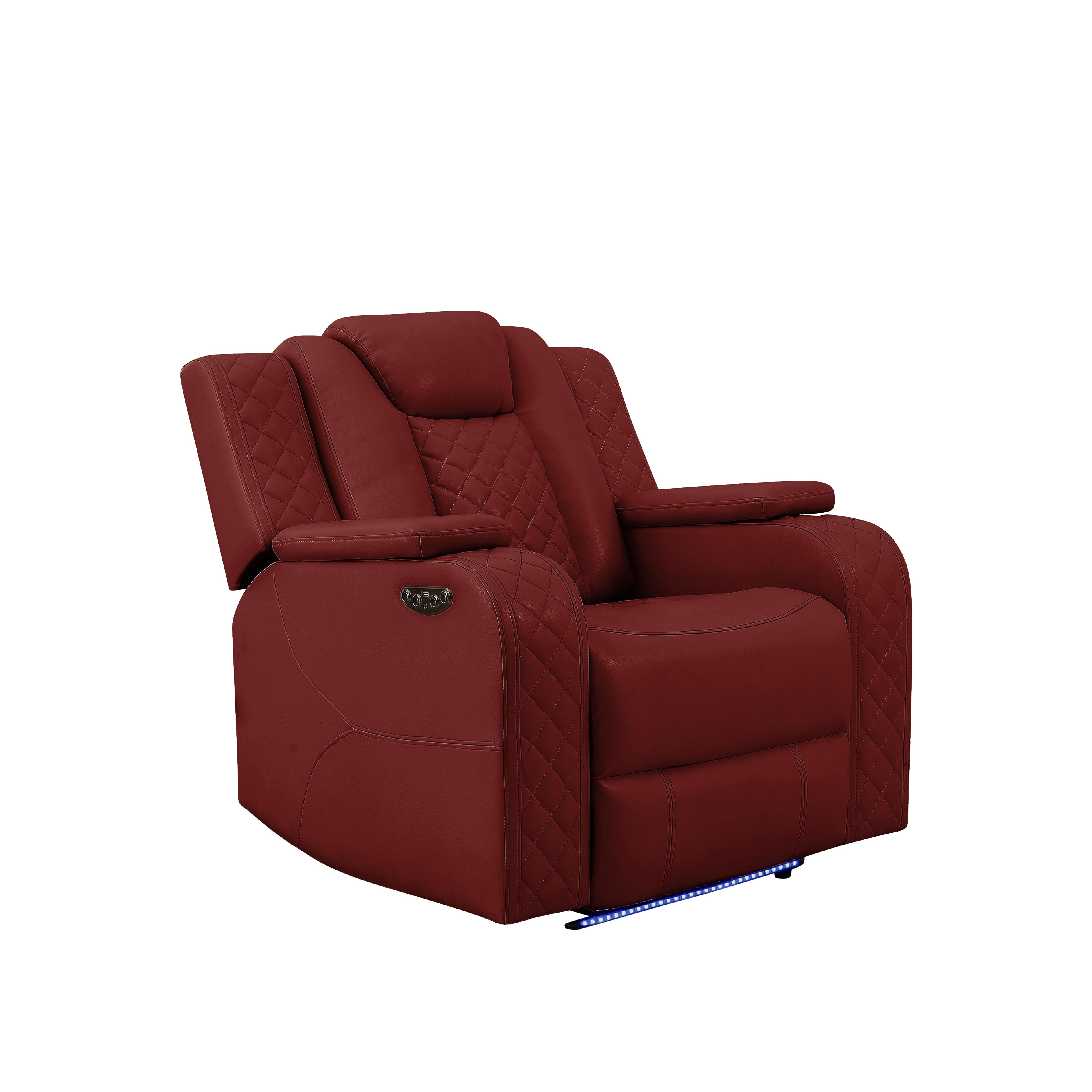 SH8895RED-1 PW RECLN CHAIR W/ PW HEADREST, LED LIGHT - SH8895RED-1