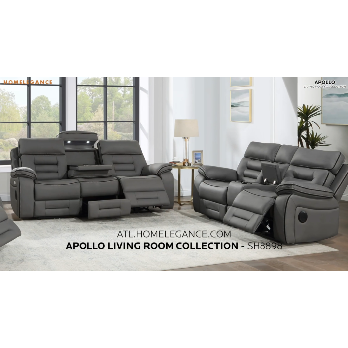 SH8898GRY*2 2PC SET: SOFA, LOVE - SH8898GRY*2
