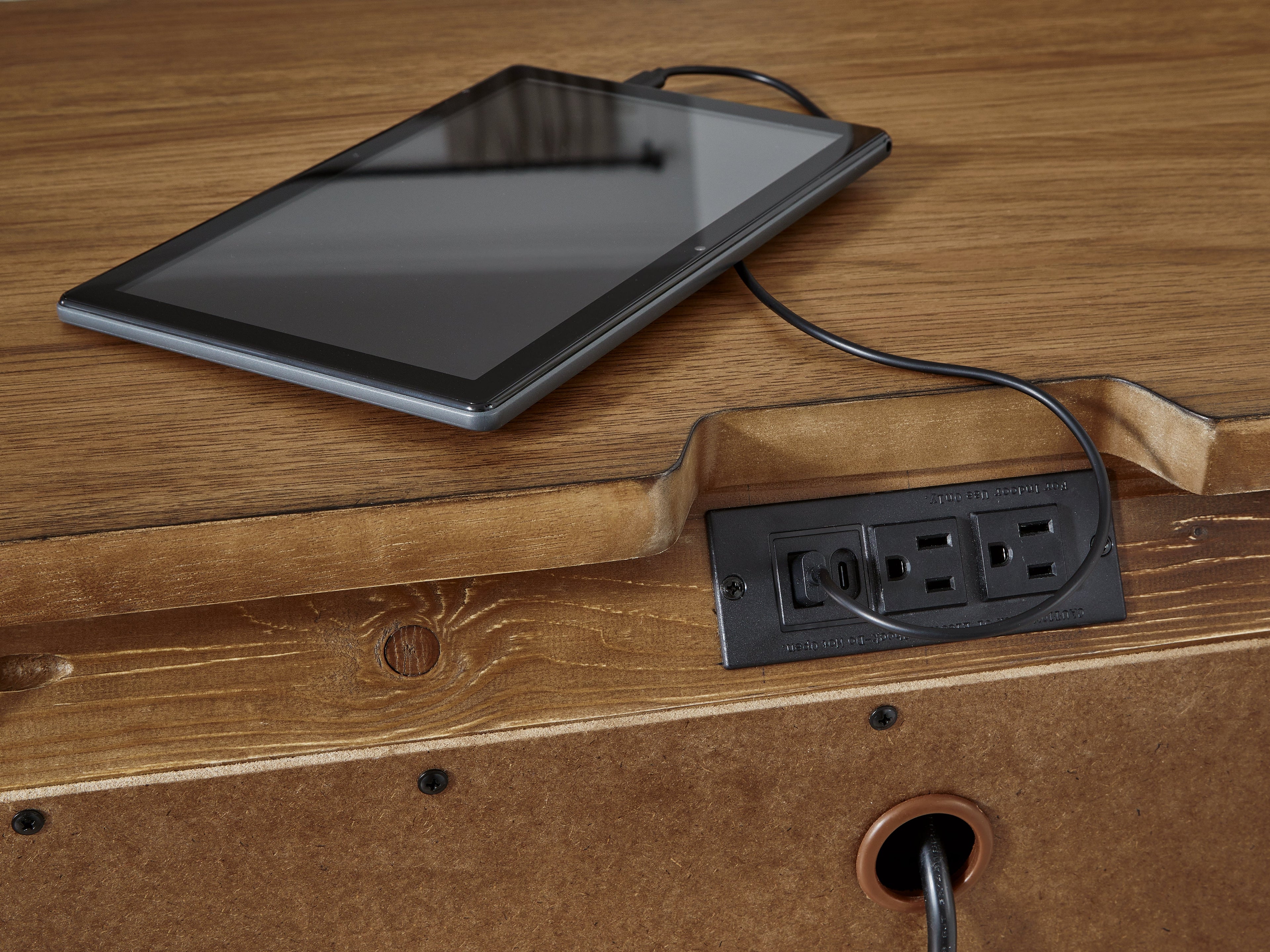 Sharlance California King Upholstered Panel Bed with 2 Nightstands in Light Brown from Ashley - Luna Furniture