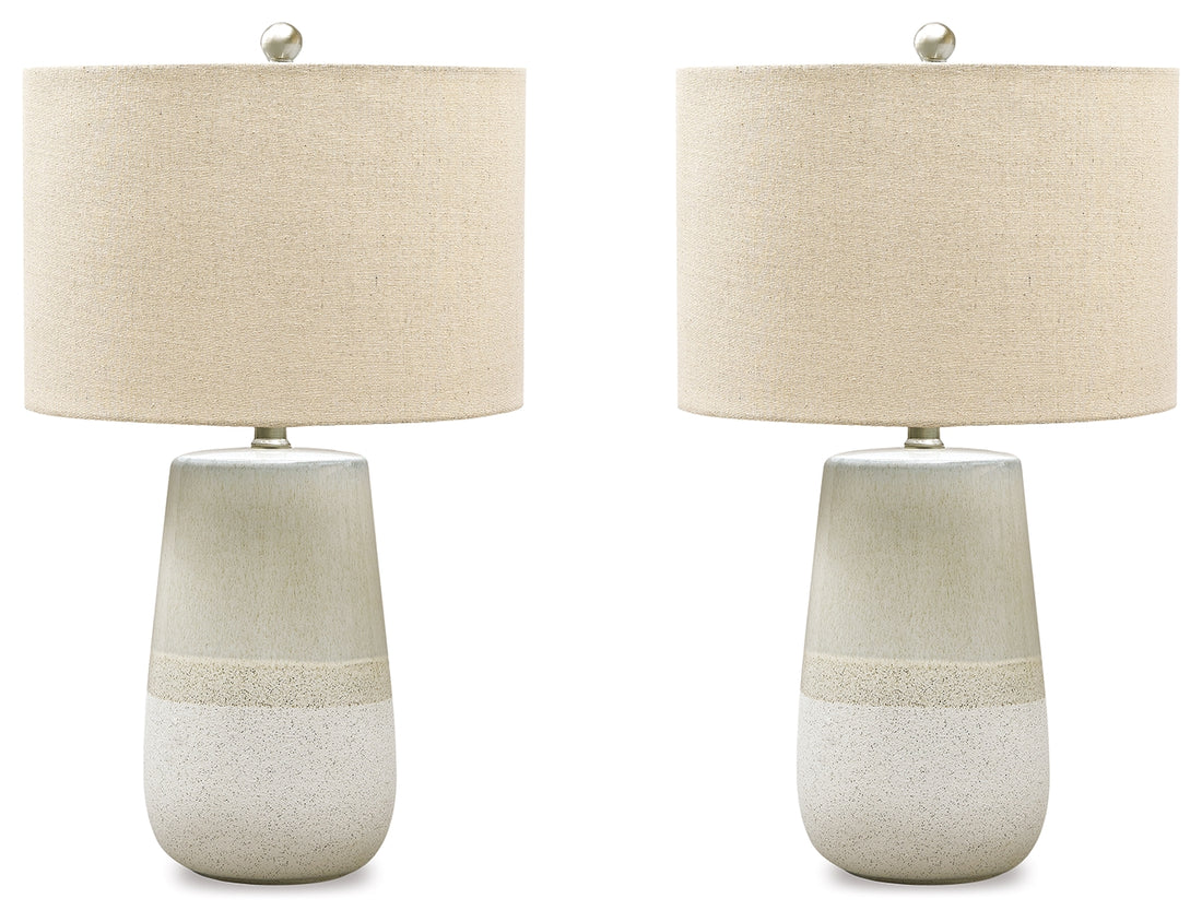 Shavon Beige/White Table Lamp (Set of 2) - L100724X2