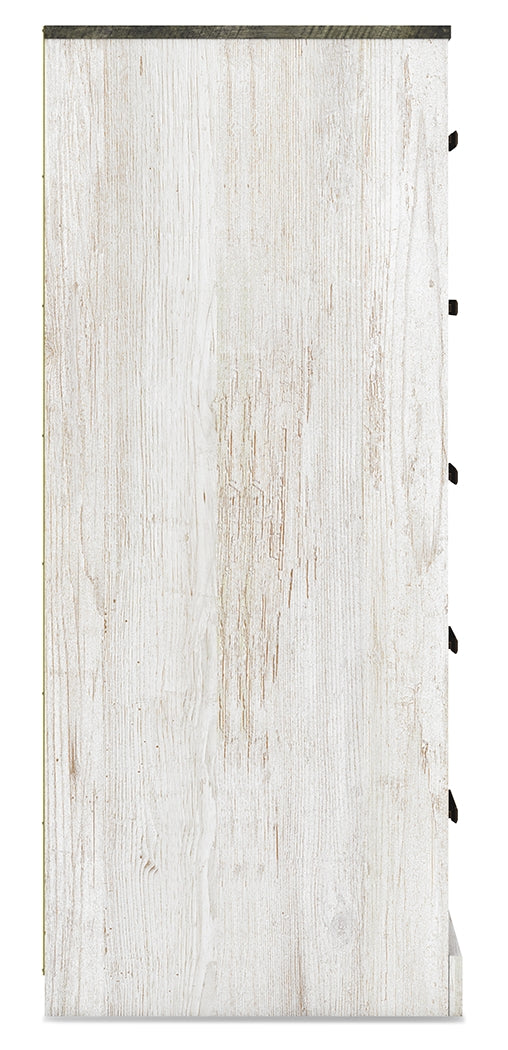 Shawburn White/Brown Full Panel Bed with Chest - EB4121B4