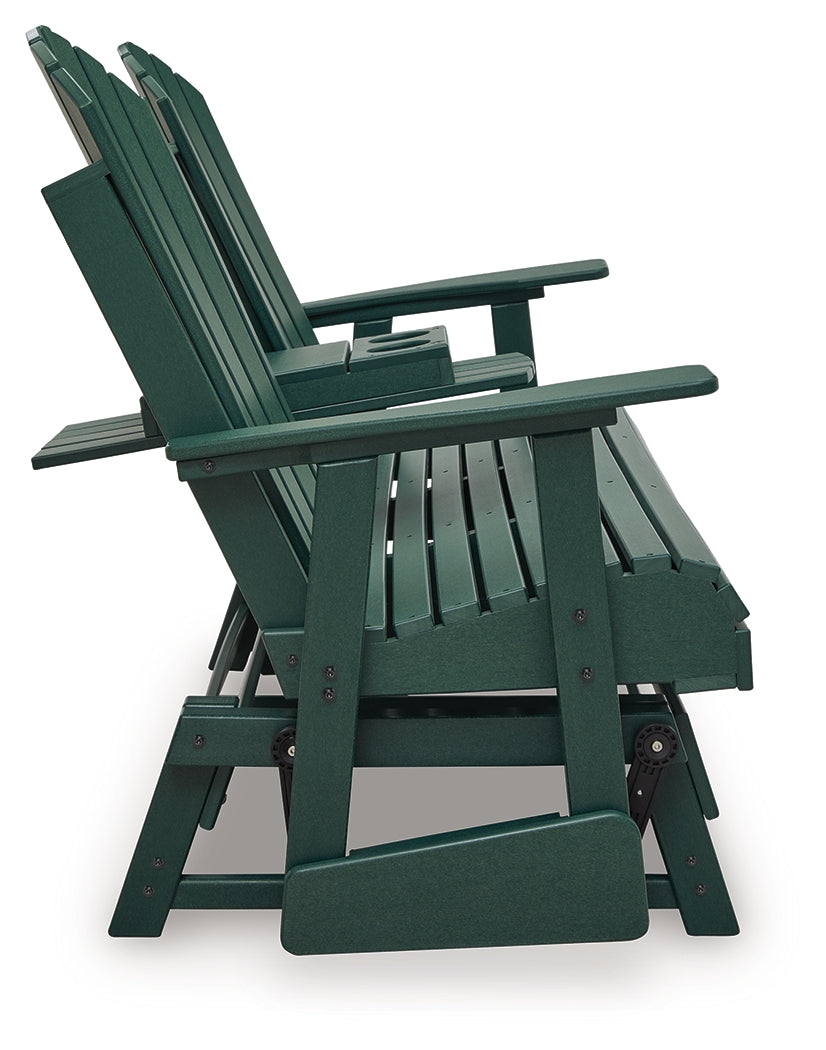 Shell Beach Green Outdoor Loveseat Glider - PCP115-835