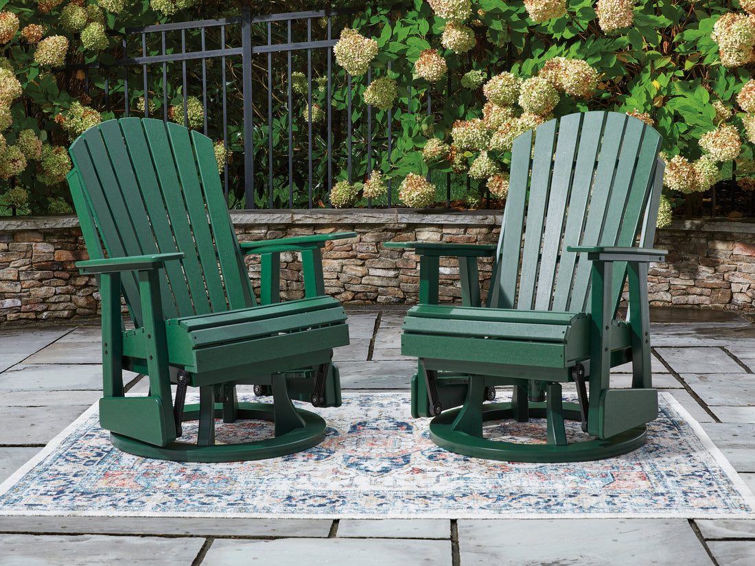 Shell Beach Green Outdoor Swivel Glider Chair - PCP115-820