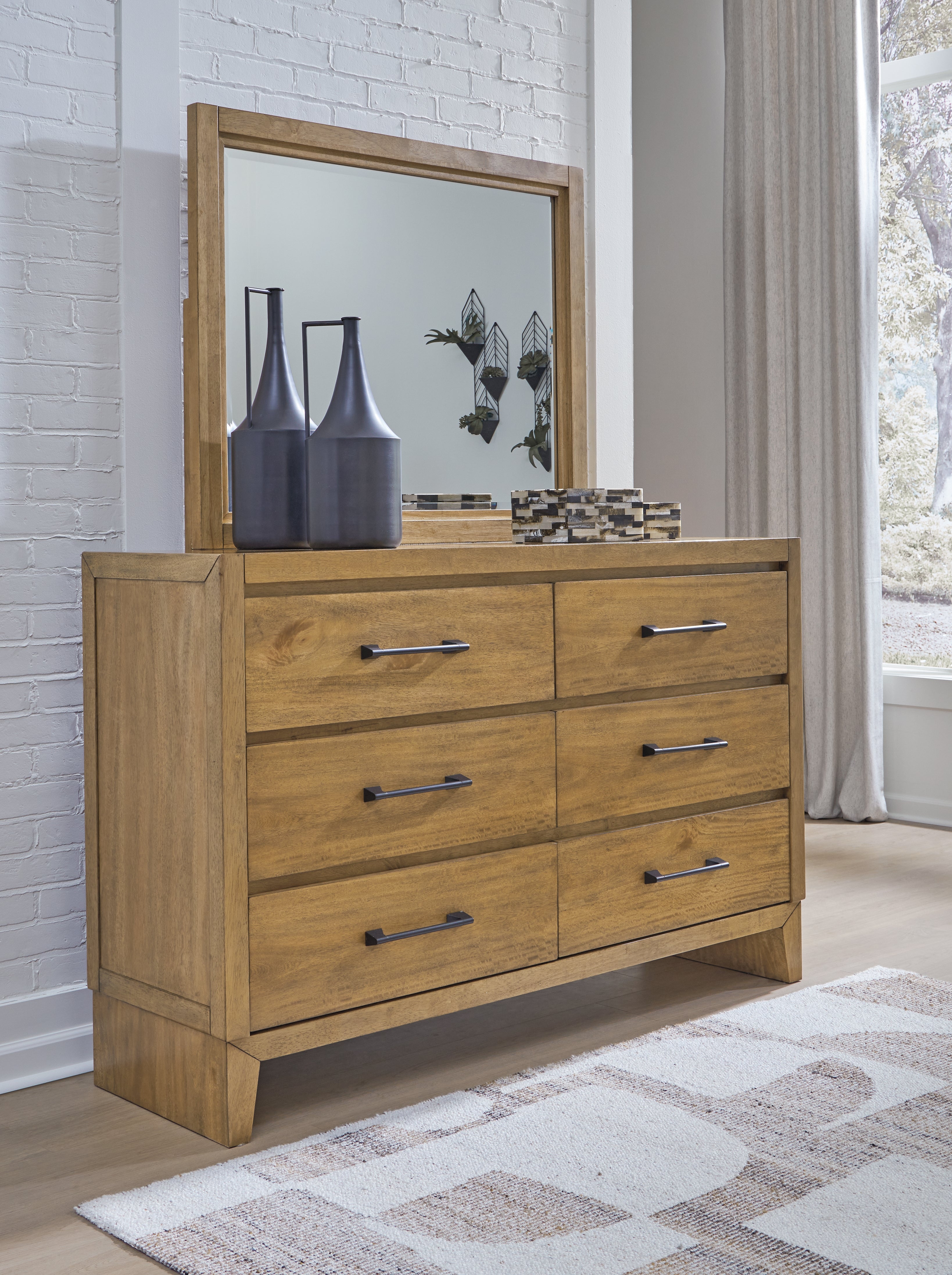 Sherbana Light Brown Dresser and Mirror - B833B1
