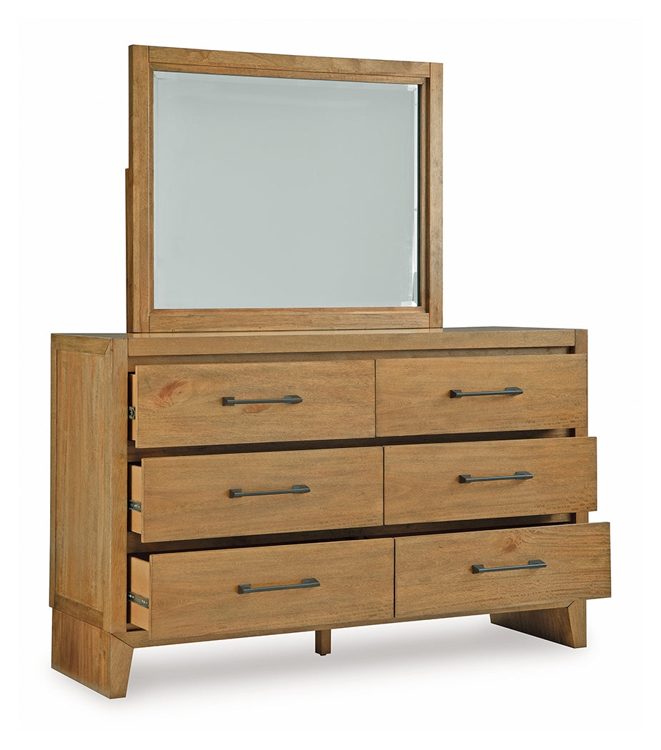 Sherbana Light Brown Dresser and Mirror - B833B1