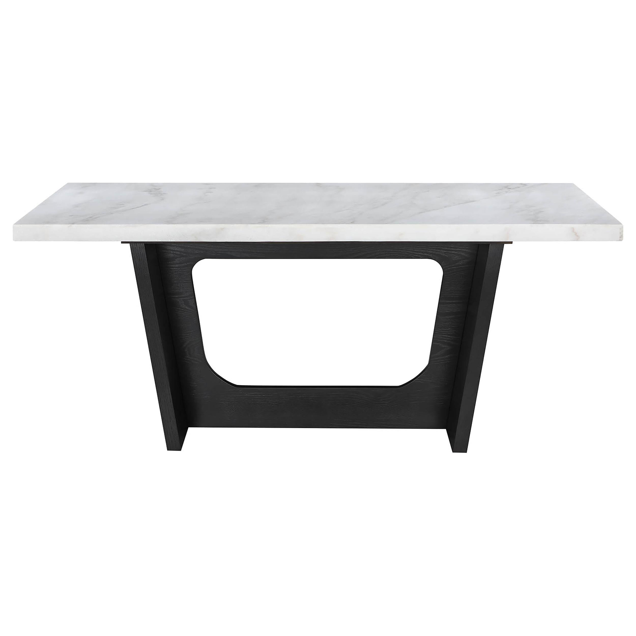 Sherry 7-piece Rectangular Marble Top Dining Table Set Grey - 115511-S7G