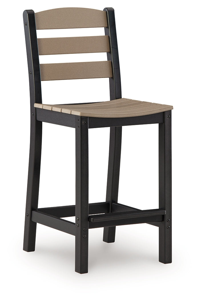 Shoreline Beach Black/Beige Outdoor Counter Table and 2 Barstools - PCP221-113