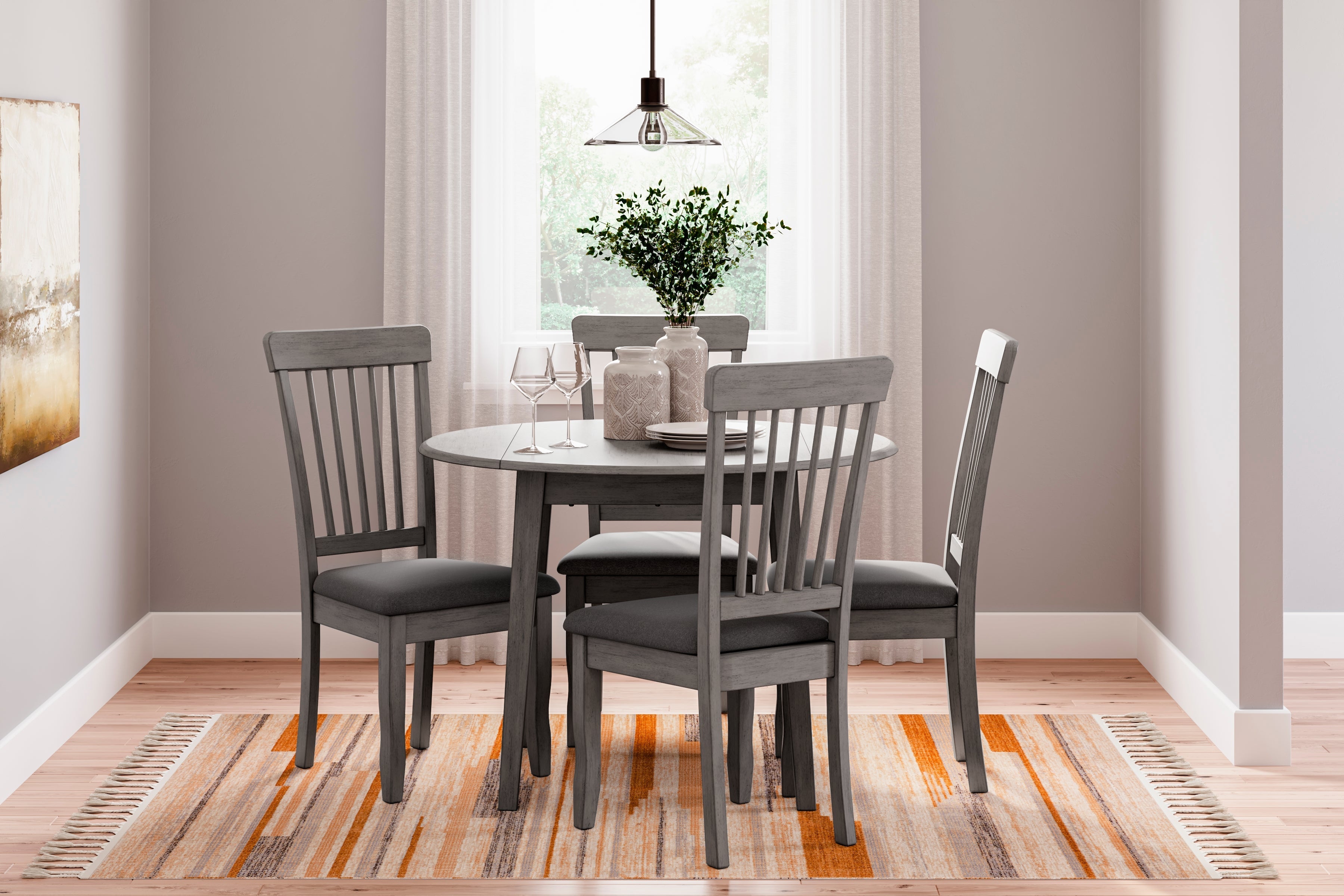 Shullden Dining Table and 4 Chairs in Gray from Ashley - Luna Furniture