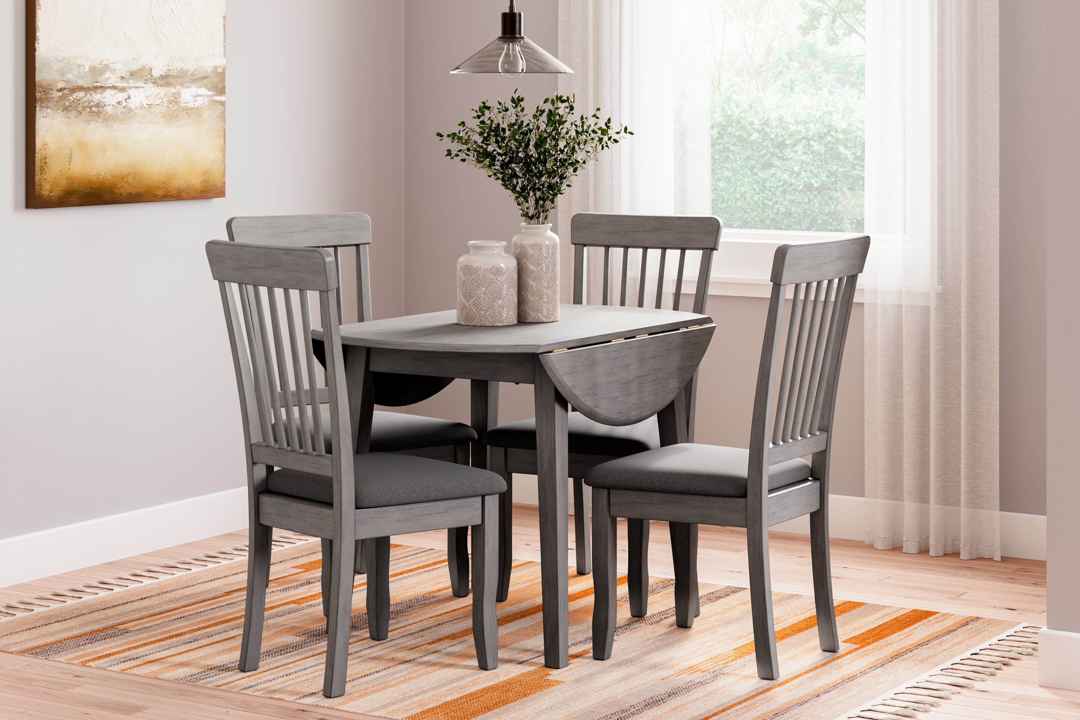 Shullden Dining Table and 4 Chairs in Gray from Ashley - Luna Furniture