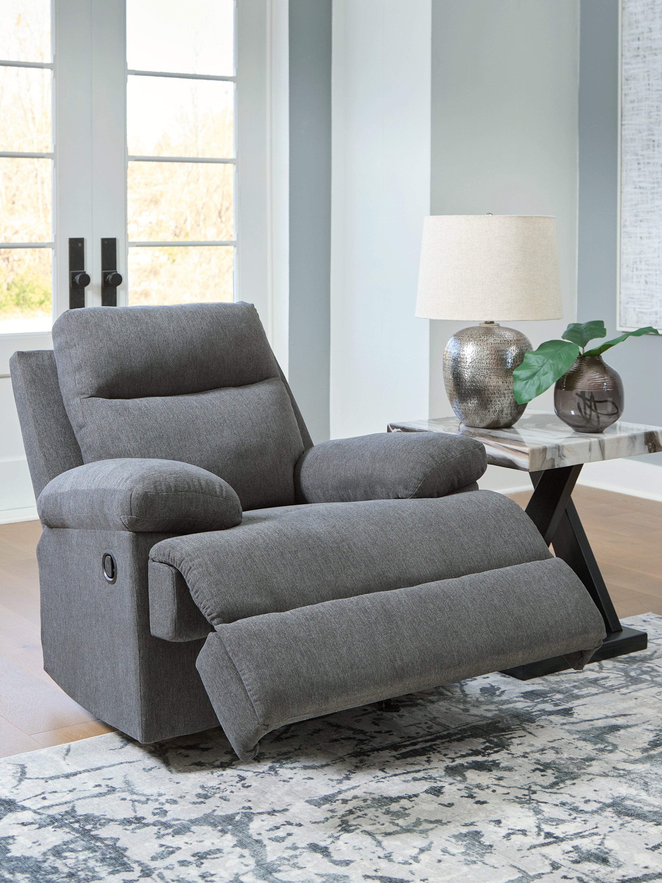 Side-Swipe Charcoal Recliner - PC9140625