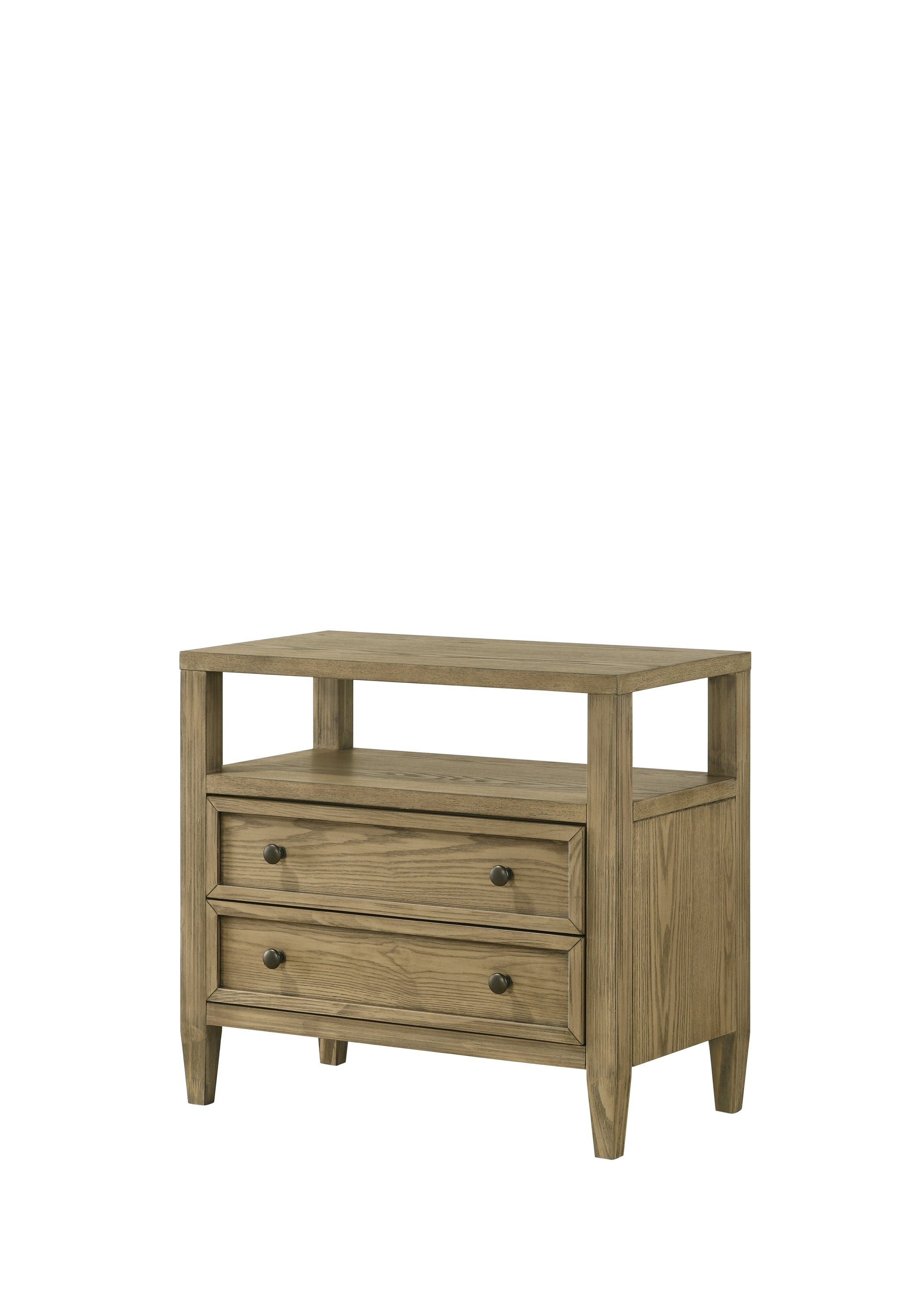 Sienna Rustic Natural Canopy Platform Bedroom Set - SET | B8250-Q-HBFB | B8250-Q-BASE | B8250-KQ-RAIL | B8250-2 | B8250-4