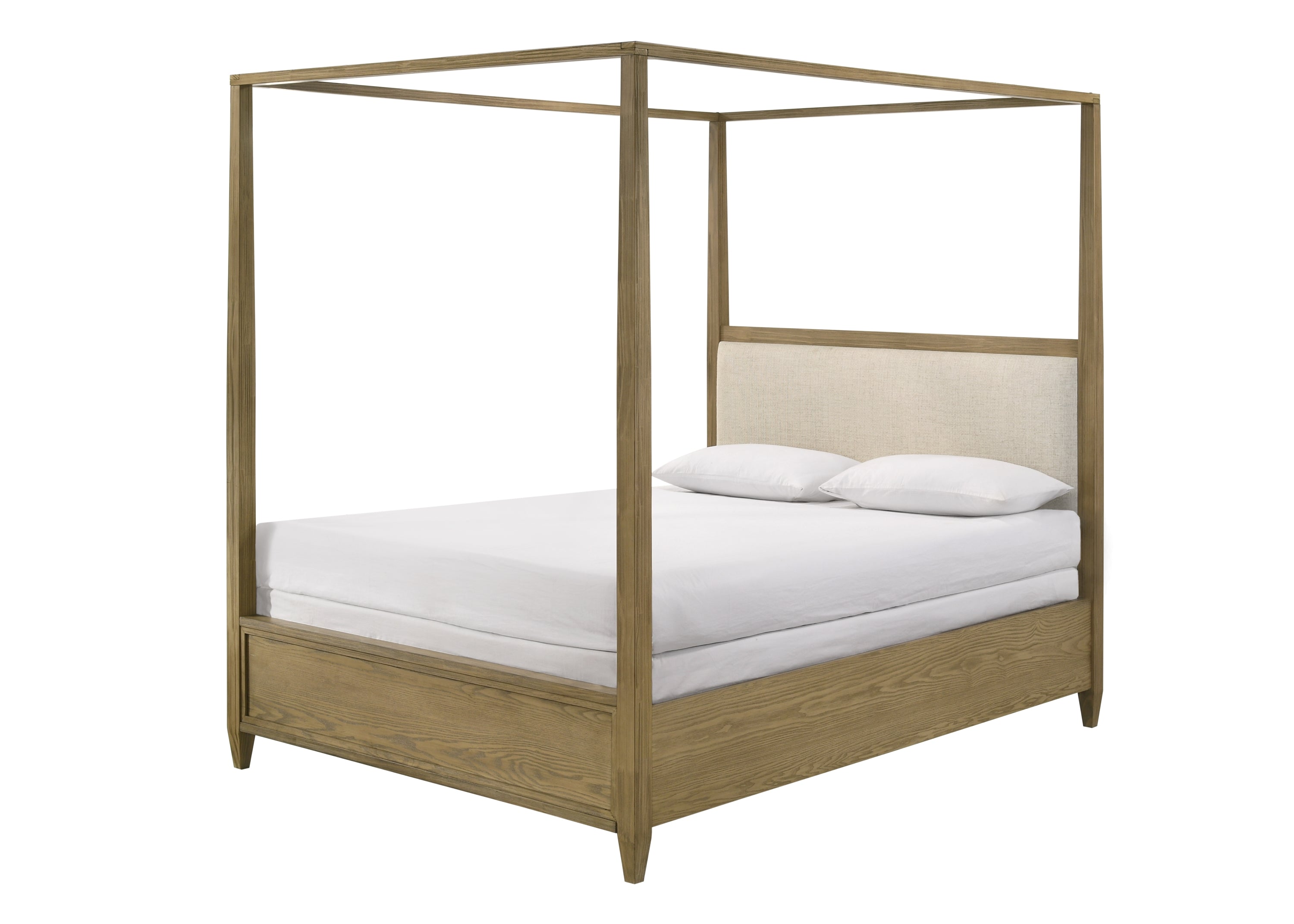 Sienna Rustic Natural Canopy Platform Bedroom Set - SET | B8250-Q-HBFB | B8250-Q-BASE | B8250-KQ-RAIL | B8250-2 | B8250-4