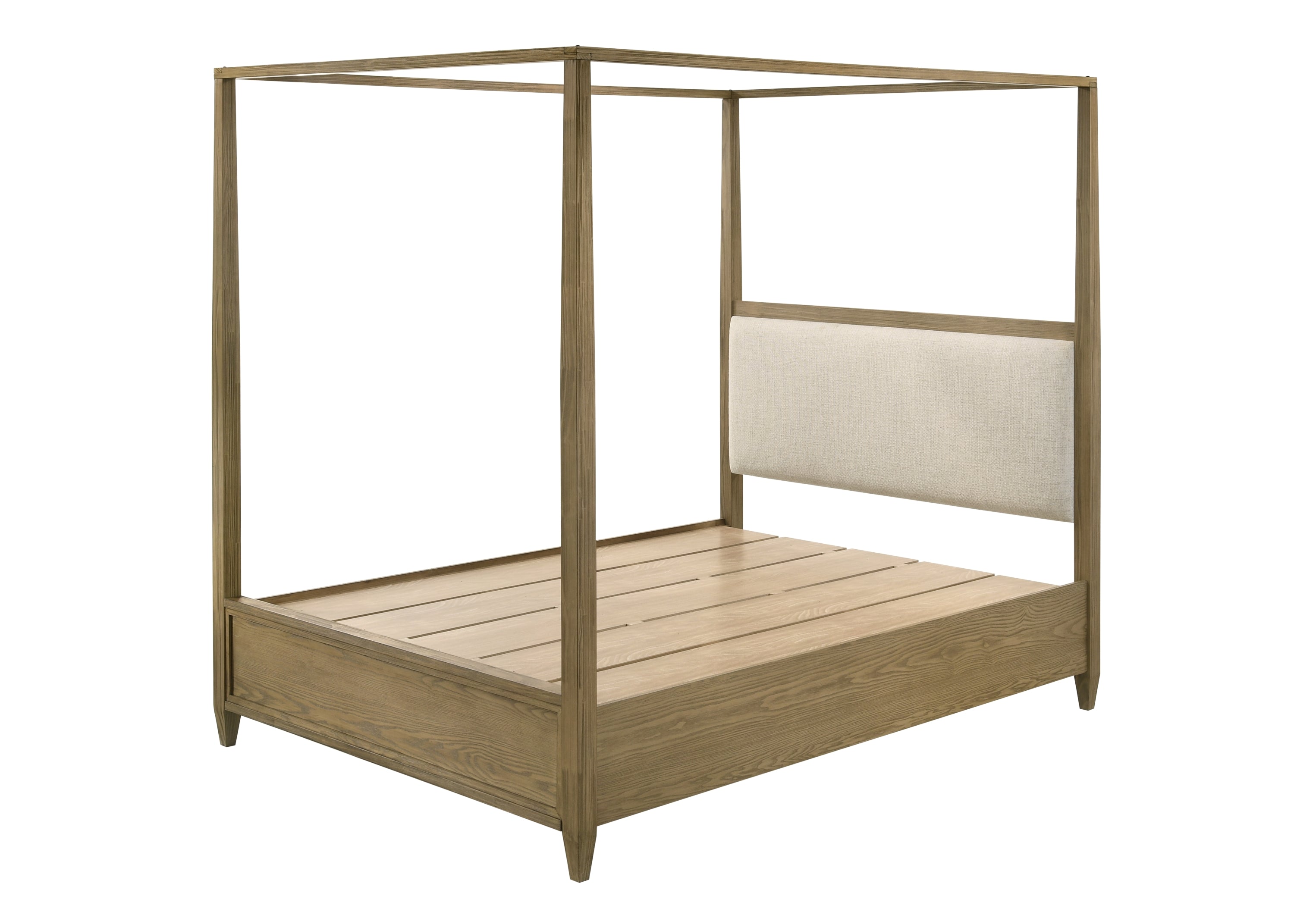 Sienna Rustic Natural Queen Canopy Platform Bed - SET | B8250-Q-HBFB | B8250-Q-BASE | B8250-KQ-RAIL