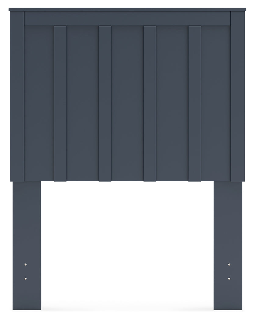 Simmenfort Twin Panel Headboard with Nightstand in Navy Blue - PKG020608