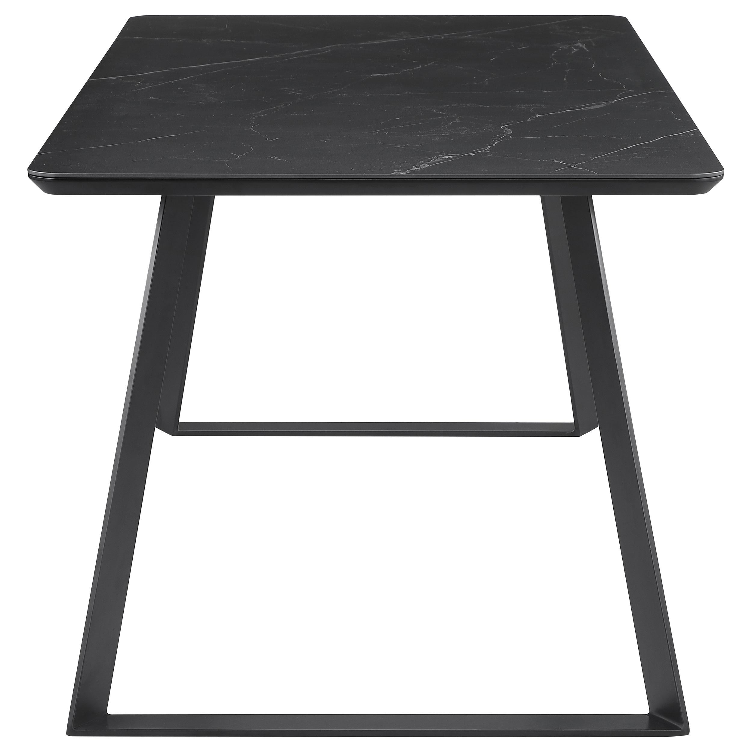 Smith 5-piece Rectangular Ceramic Top Dining Table Set Black - 115231-S5
