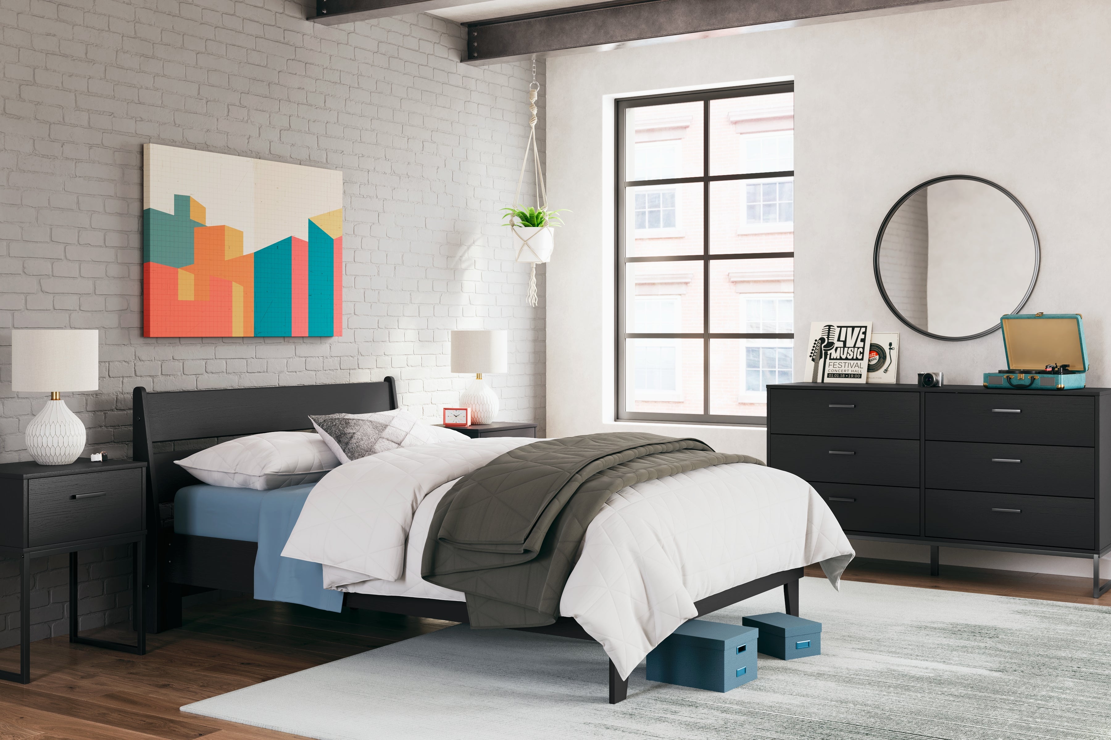 Socalle Black Youth Panel Platform Bedroom Set from Ashley - Luna Furniture