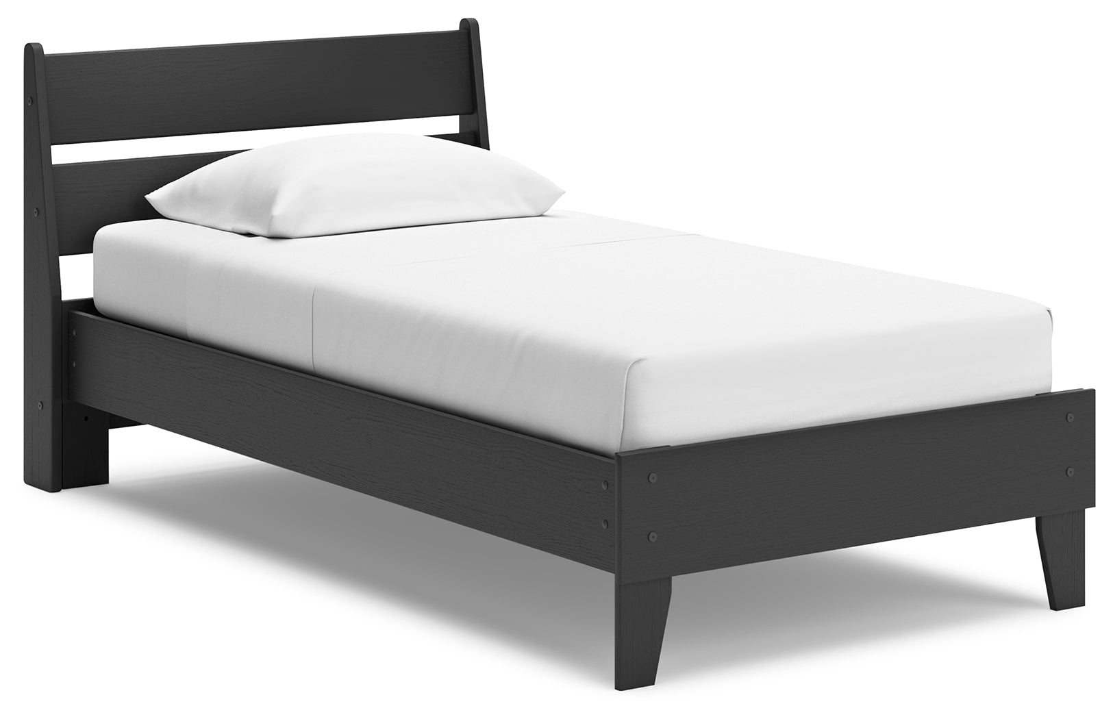 Socalle Twin Panel Platform Bed with Dresser and 2 Nightstands in Black - PKG019057