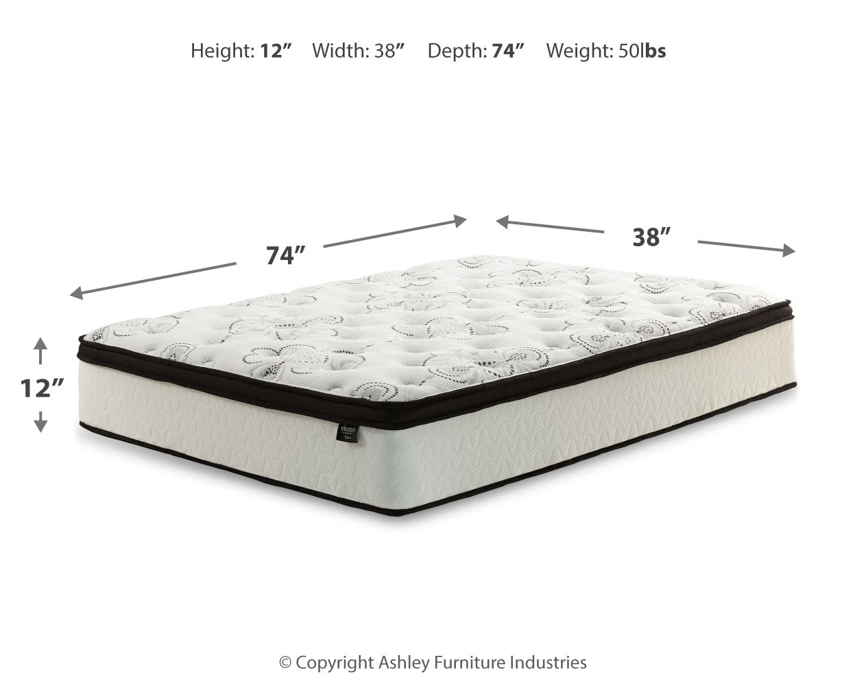 Socalle Twin Platform Bed with Mattress in Light Natural - PKG018215
