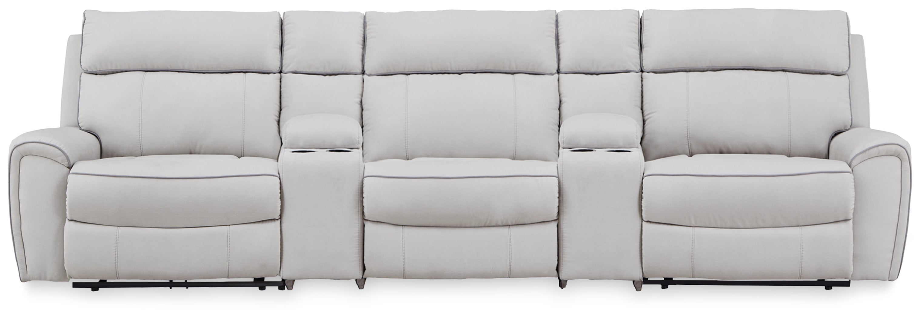 Social Pointe Pearl/Ash 5-Piece Power Reclining Sectional - PC98802S14
