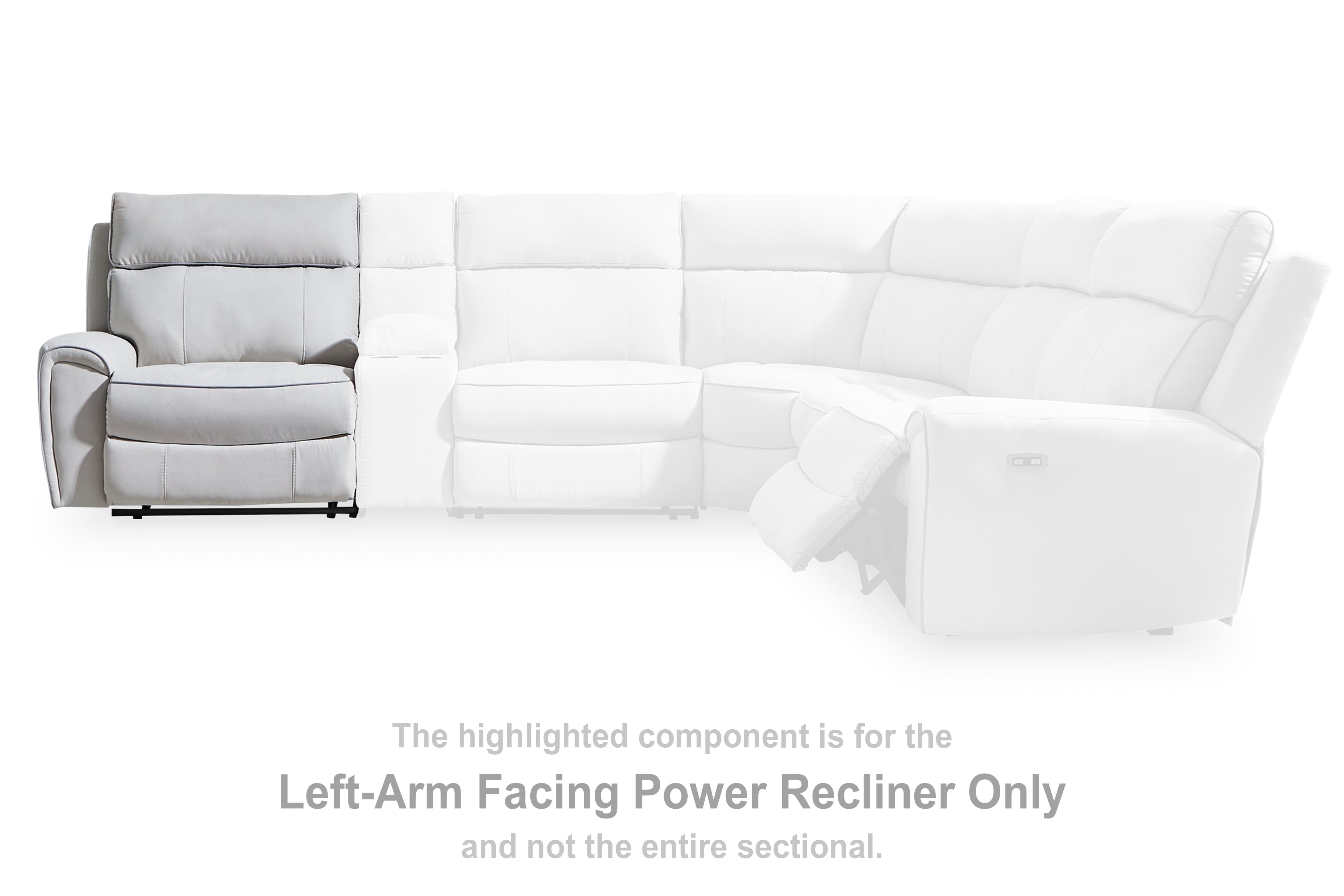 Social Pointe Pearl/Ash Left-Arm Facing Power Recliner - PC9880258