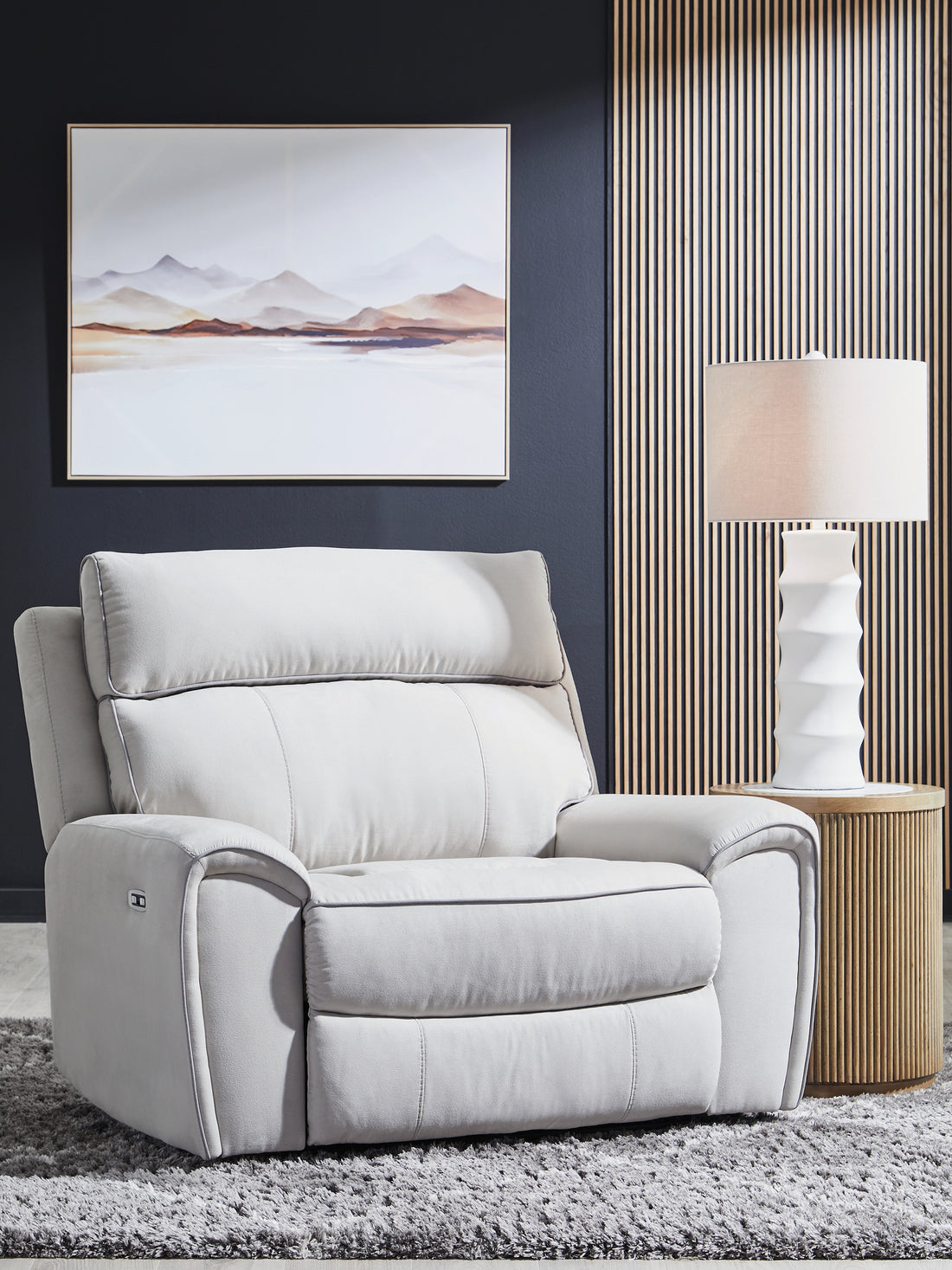 Social Pointe Pearl/Ash Power Recliner - PC9880282