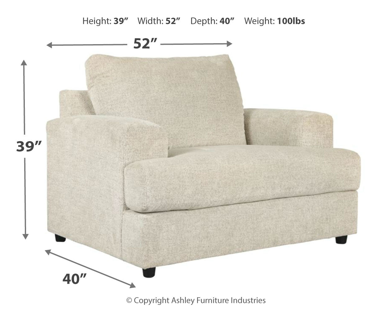 Soletren Chair and Ottoman in Stone - PKG007402