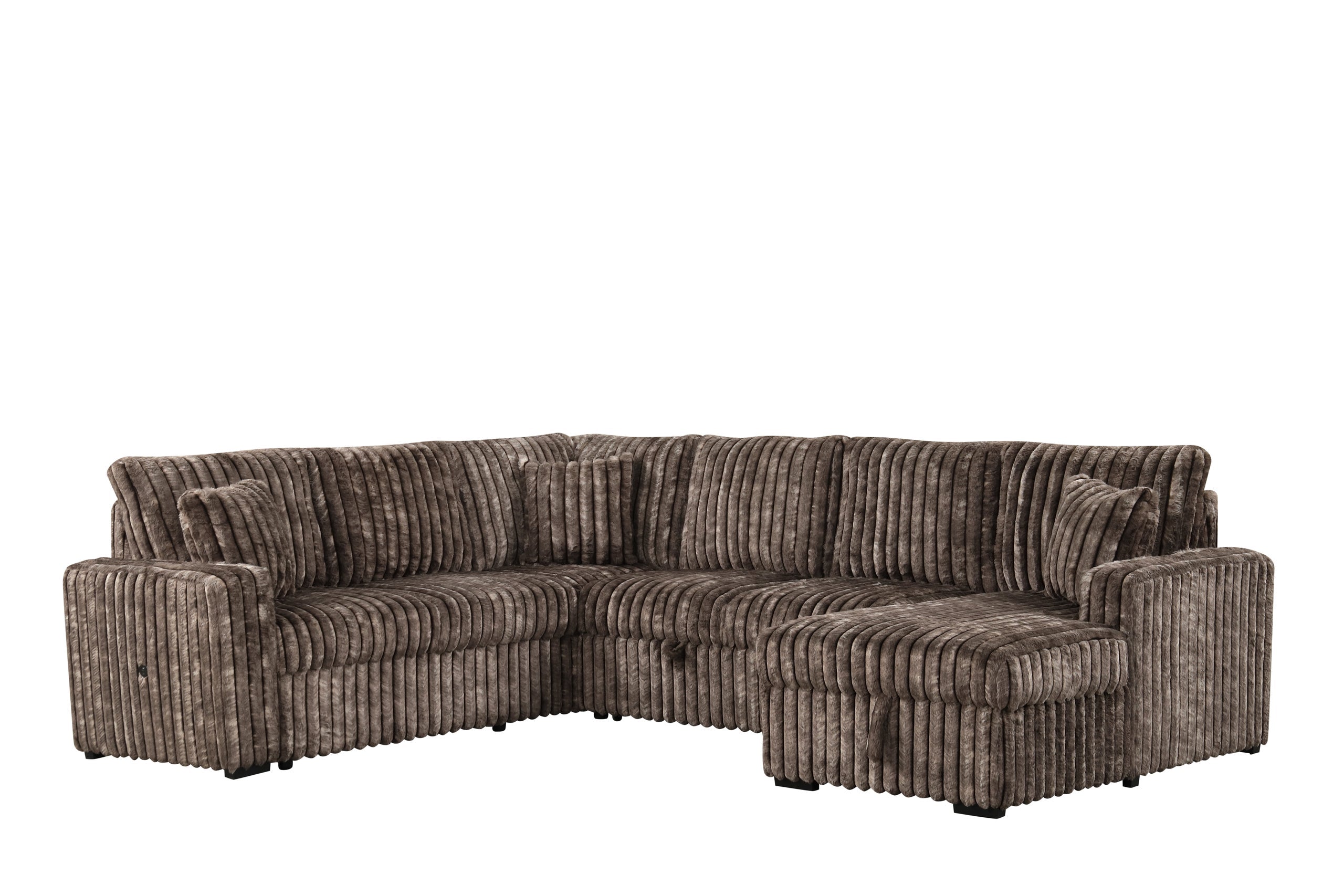 Sonic Brown Sectional With Pull-Out Bed - SONIC BROWN