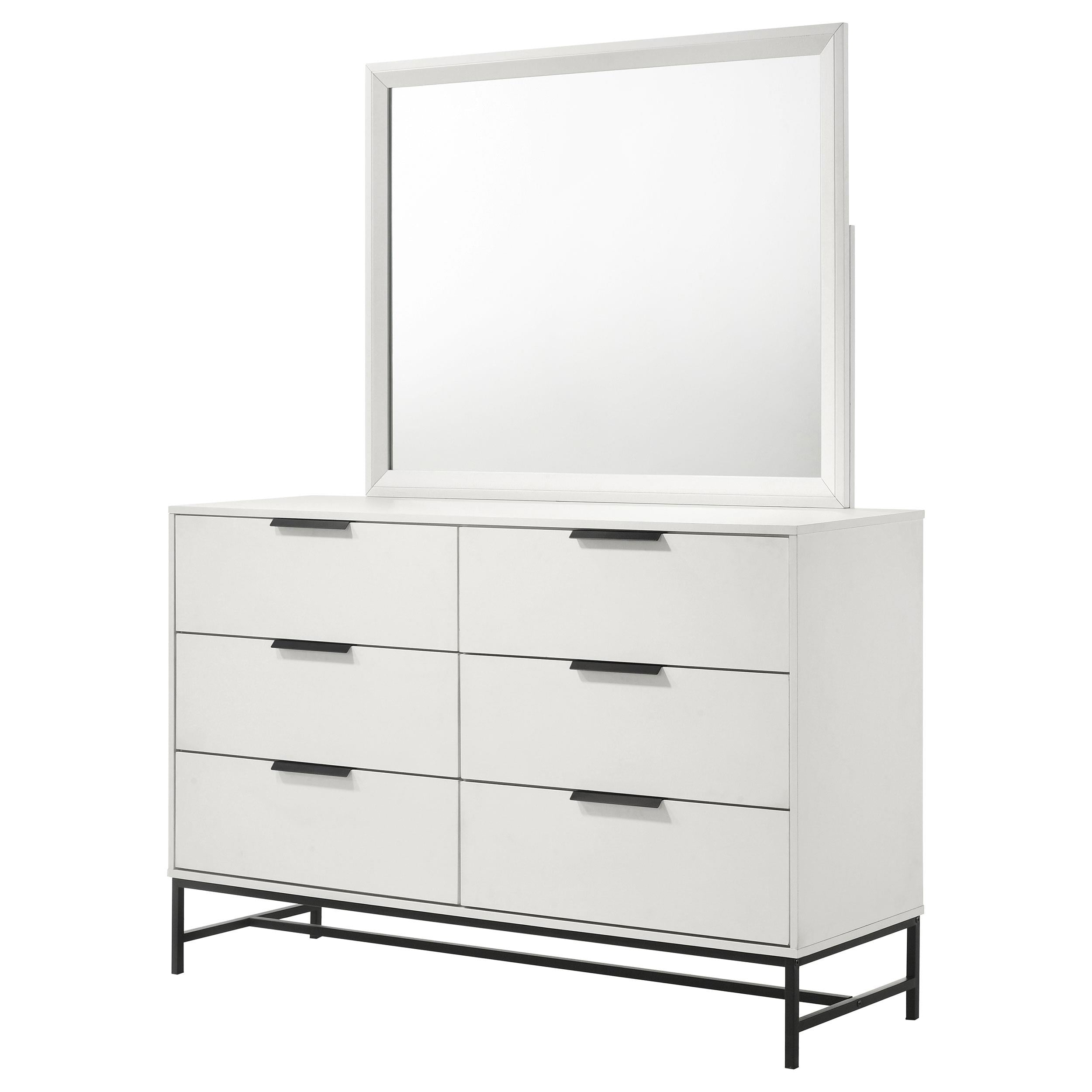 Sonora 6-drawer Dresser with Mirror White - 224863M