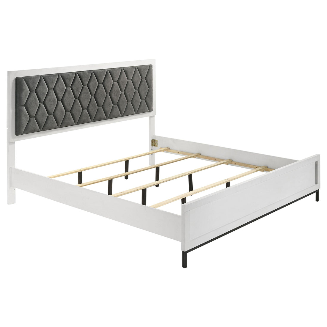 Sonora Eastern King Upholstered Panel Bed White - 224861KE