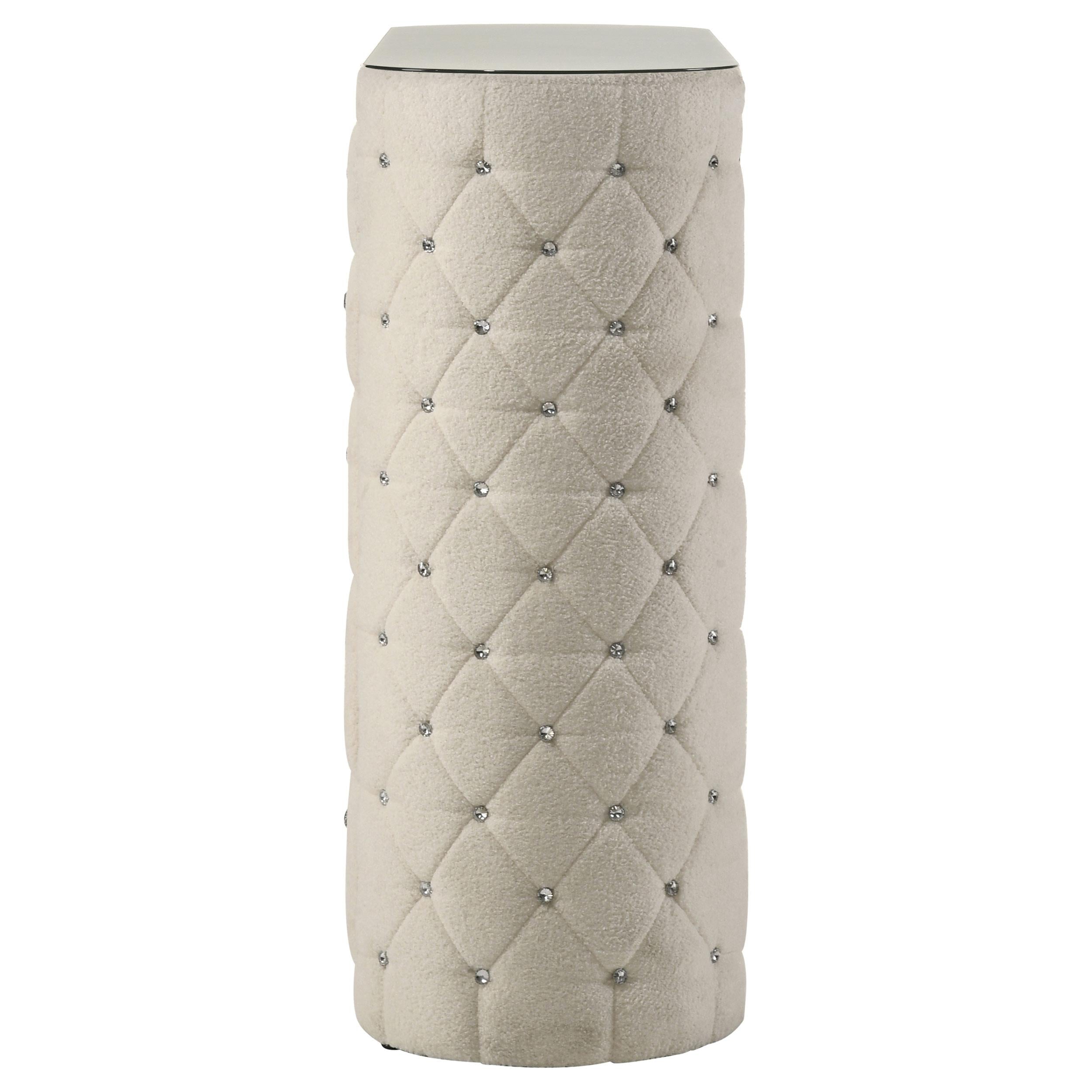 Sonya 5-drawer Upholstered Bedroom Chest of Drawers Ivory - 360115