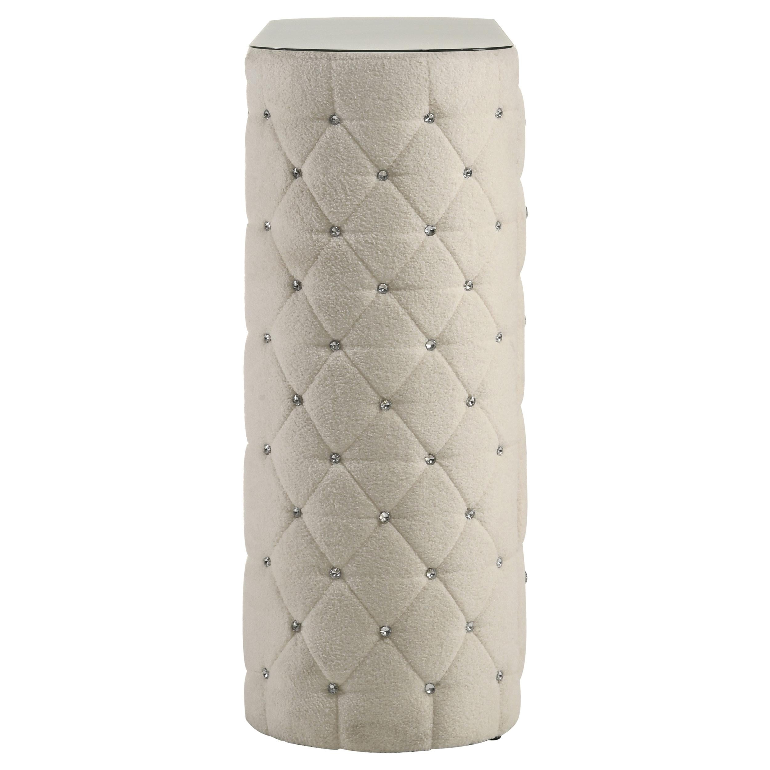 Sonya 5-drawer Upholstered Bedroom Chest of Drawers Ivory - 360115