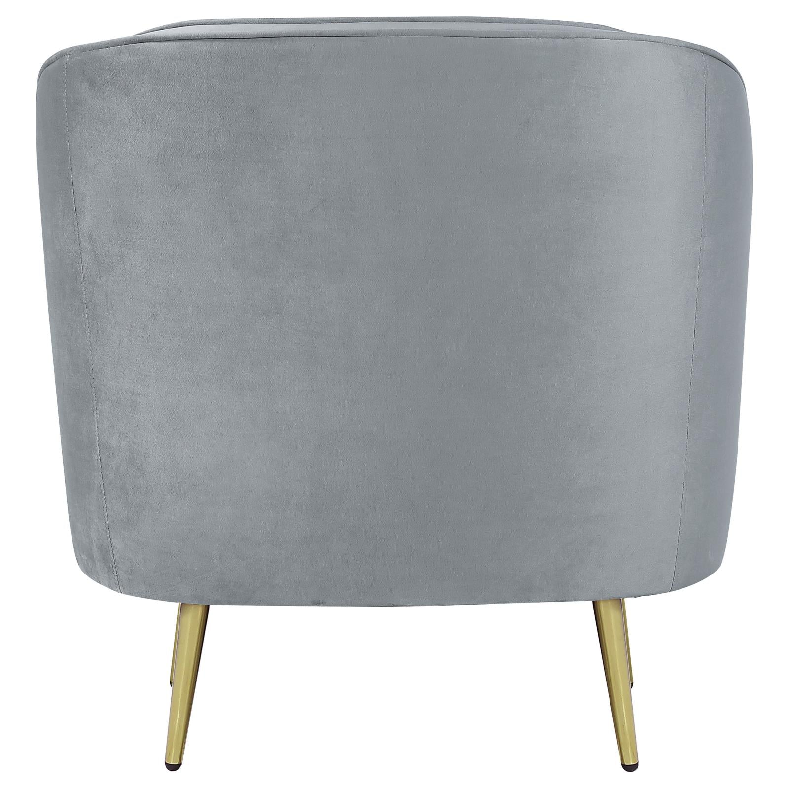 Sophia Gray and Gold Upholstered 3-Piece Living Room Set with Camel Back from Coaster - Luna Furniture